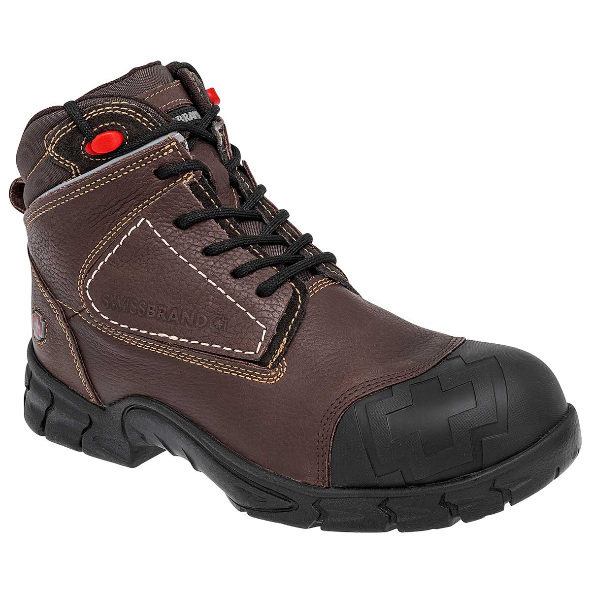 Bota industrial Exterior Piel Color Café Para Hombre De Swissbrand