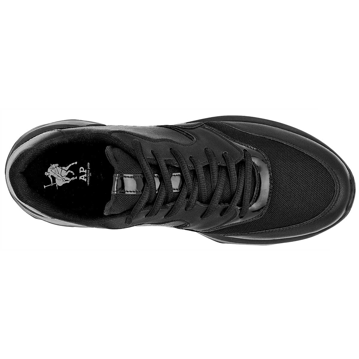 Tenis tipo deportivo   Exterior Piel Sintética Color Negro Para Hombre De American Polo