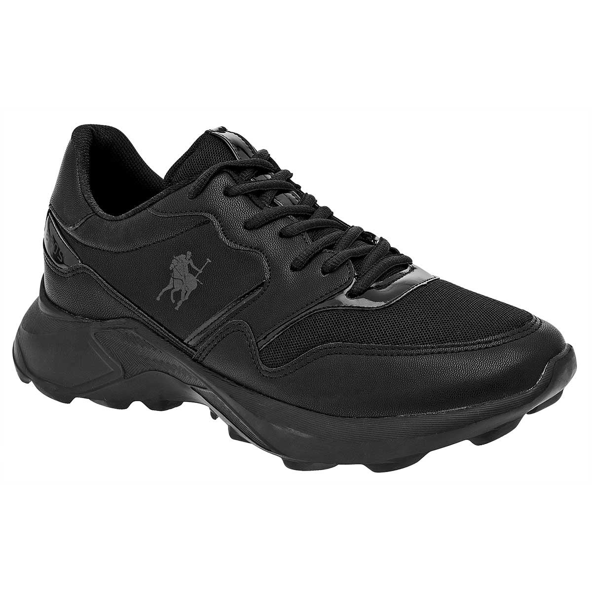 Tenis tipo deportivo Exterior Piel Sintética Color Negro Para Hombre De American Polo