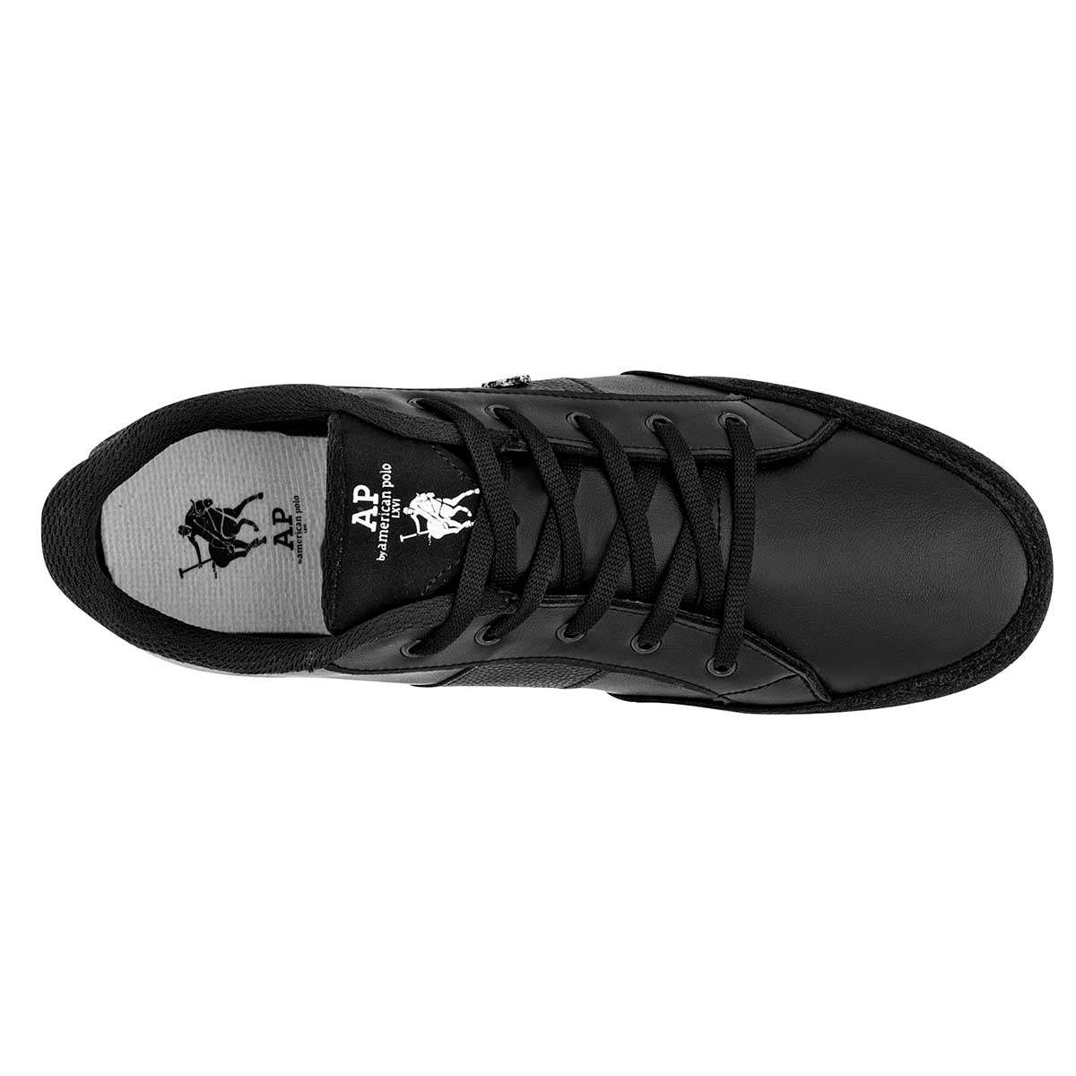 Tenis con cordones Exterior Piel Sintética Color Negro Con Blanco Para Hombre De American Polo