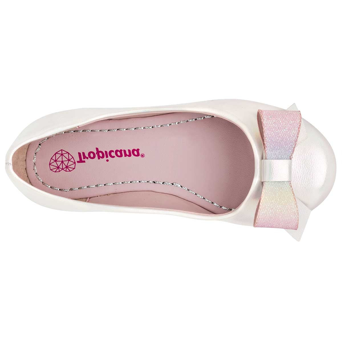 Flats clásicas Exterior Piel sintética Color Blanco Nacar Para Mujer De Tropicana