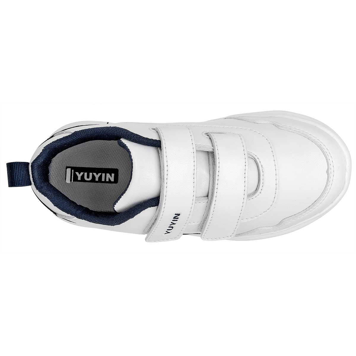 Tenis tipo Deportivo Exterior Piel sintética Color Blanco Con Marino Para Mujer De Yuyin