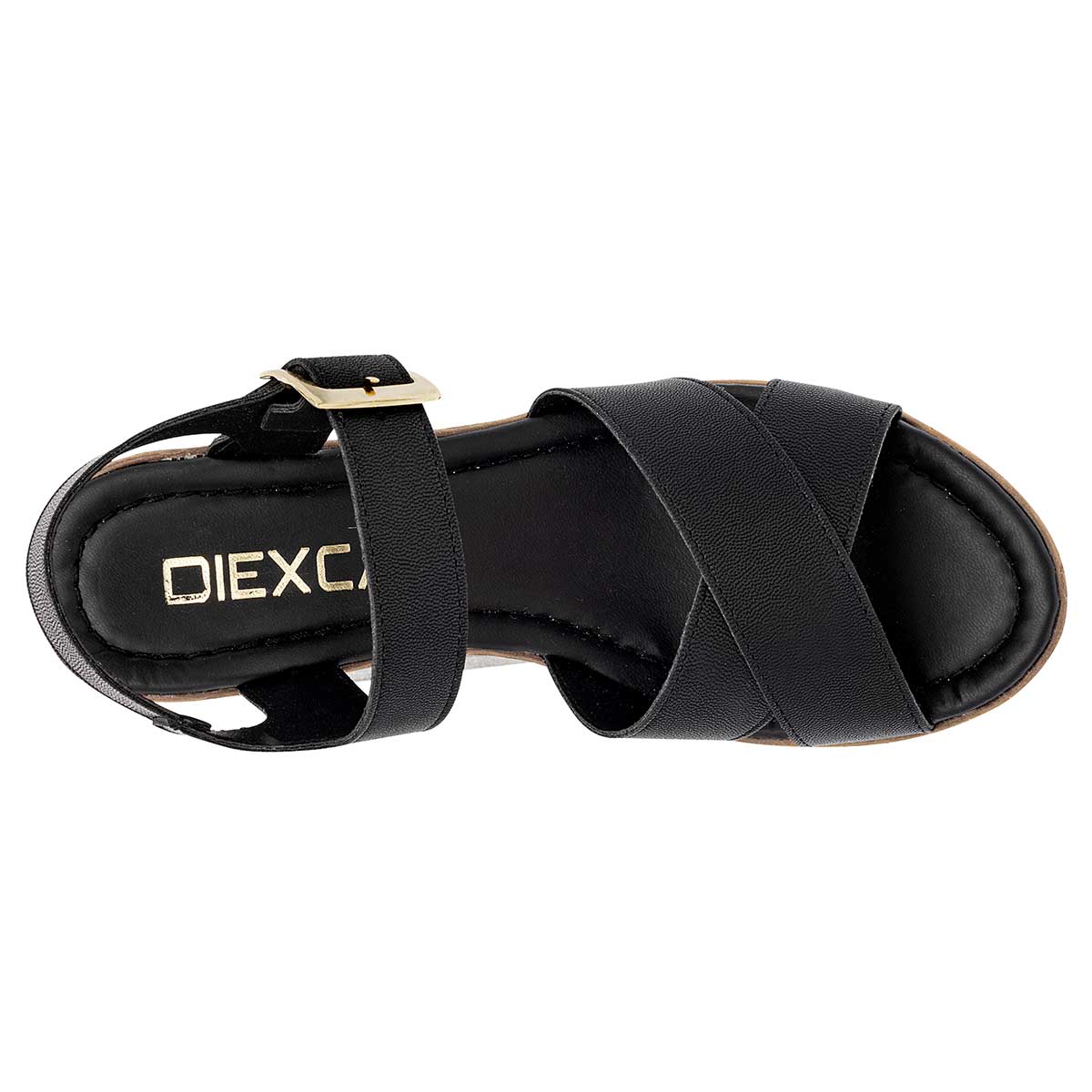 Sandalia con tacón Exterior Sintético Color Negro Para Mujer De Diexca