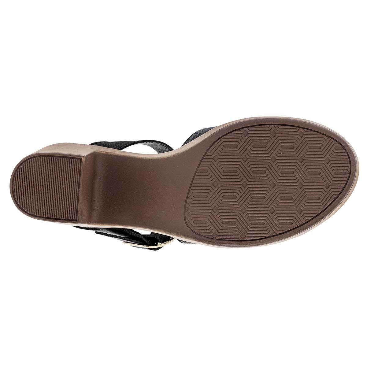 Sandalia con tacón Exterior Sintético Color Negro Para Mujer De Diexca