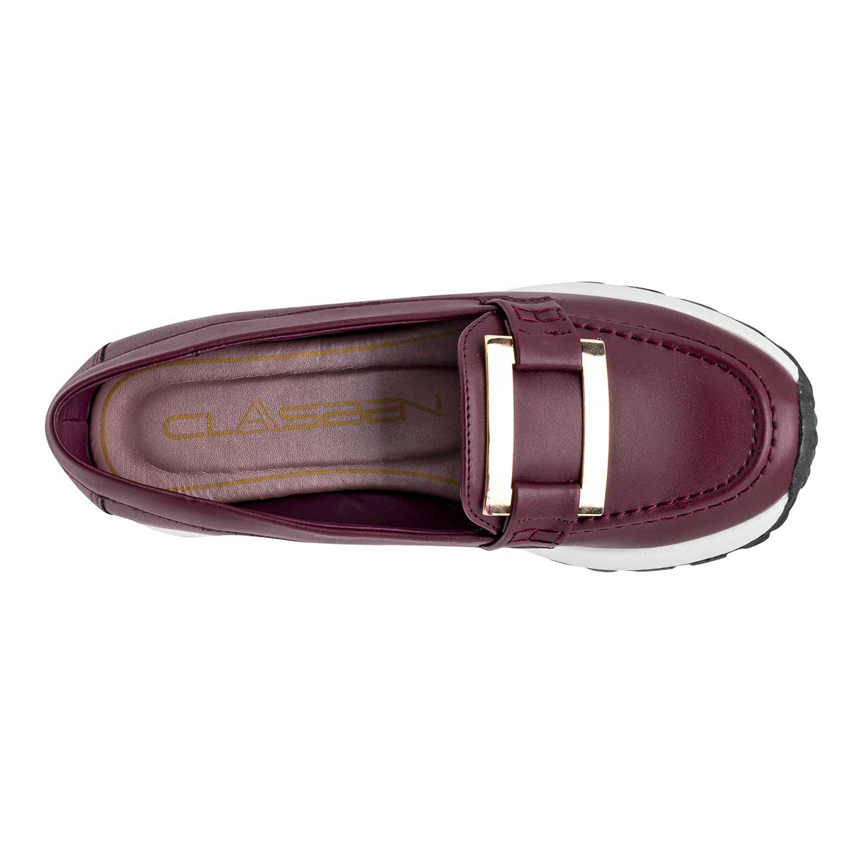 Mocasines Exterior Piel sintética Color Vino Para Mujer De Clasben