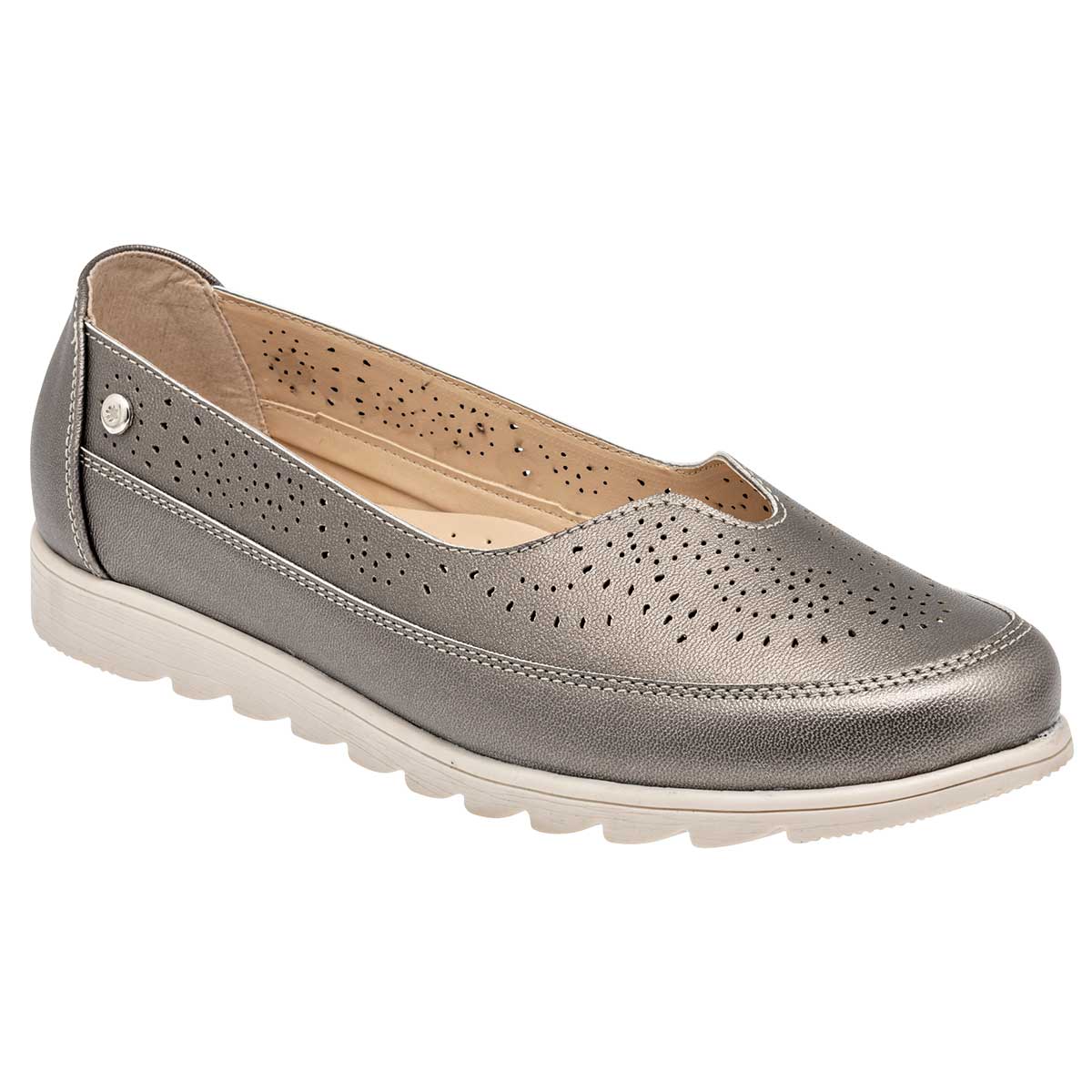 Zapato Confort Exterior Piel sintética Color Gris Para Mujer De Mora Zapato Confort