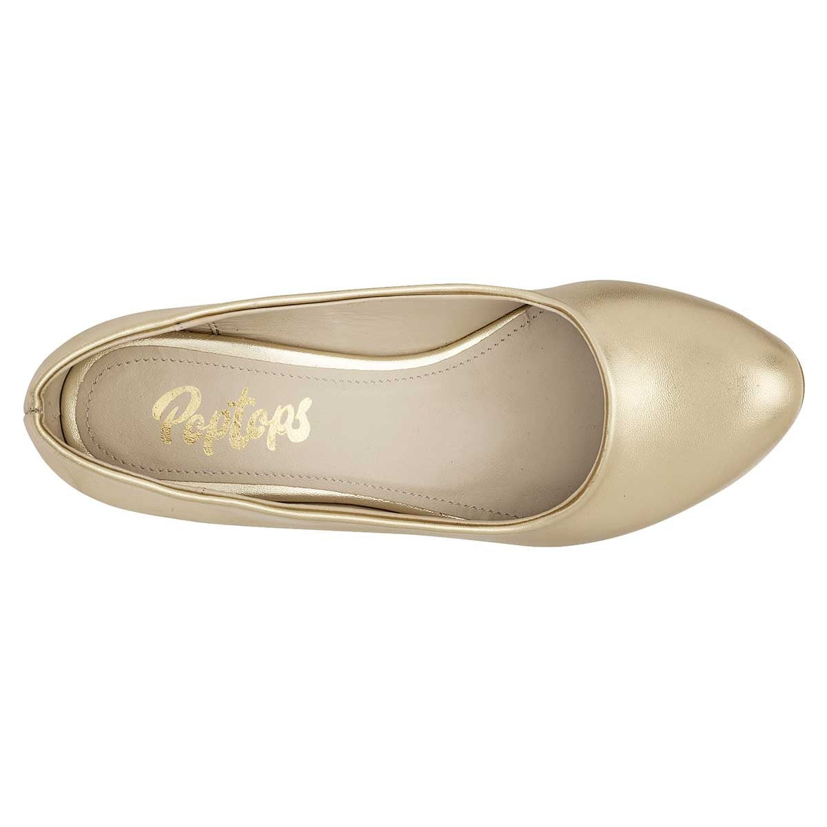 Zapatillas Exterior Sintético Color Oro Para Mujer De Poptops