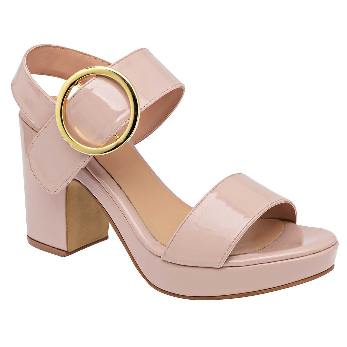 Sandalia con Tacón Exterior Sintético Color Beige Para Mujer De D'Cristian