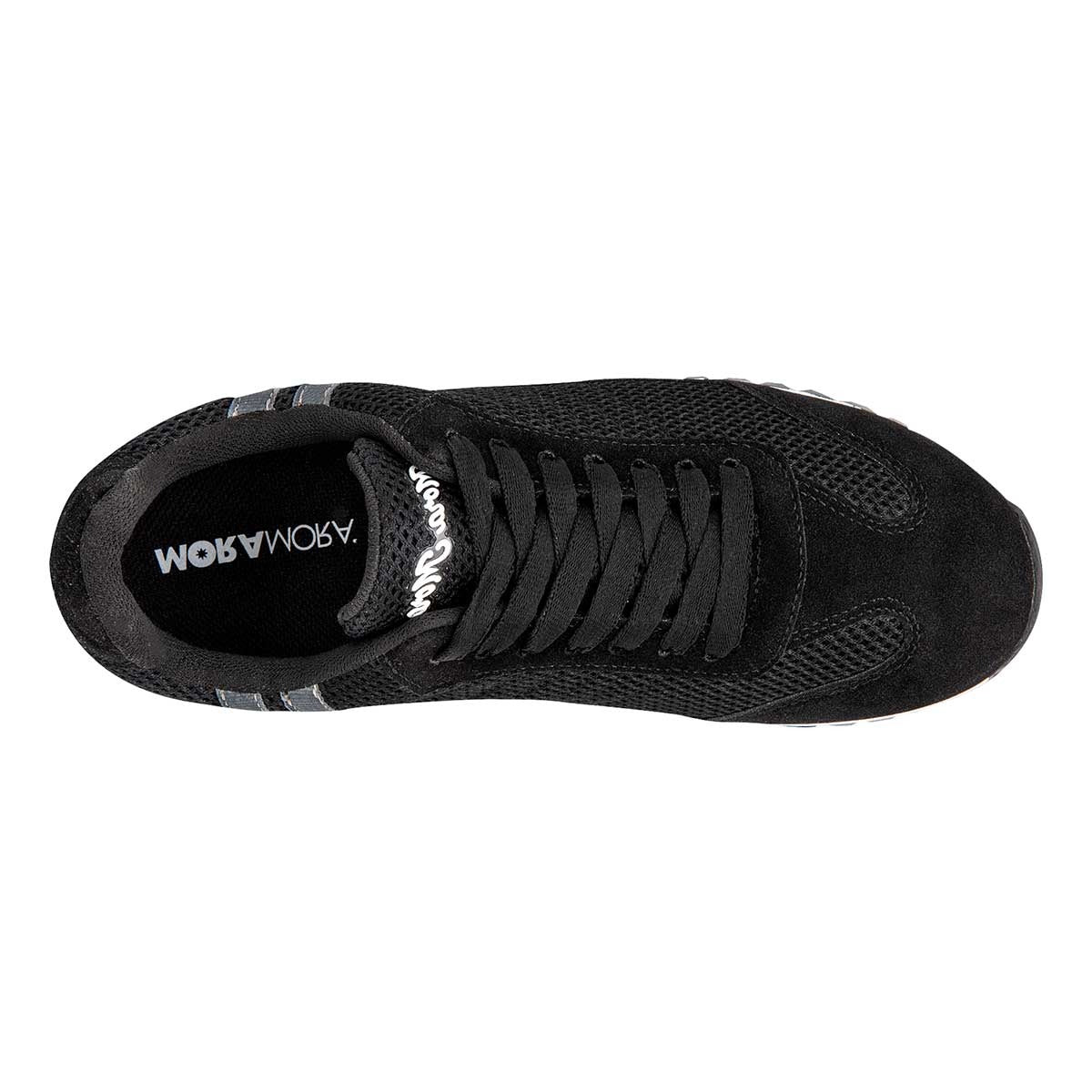 Tenis con Cordones Exterior Textil Color Negro Para Hombre De Moramora