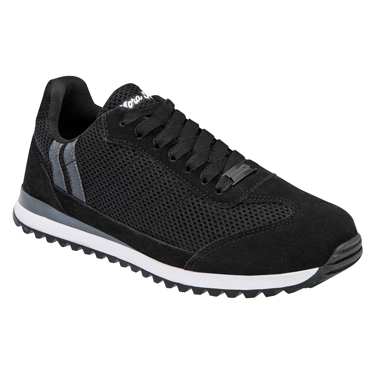 Tenis con Cordones Exterior Textil Color Negro Para Hombre De Moramora