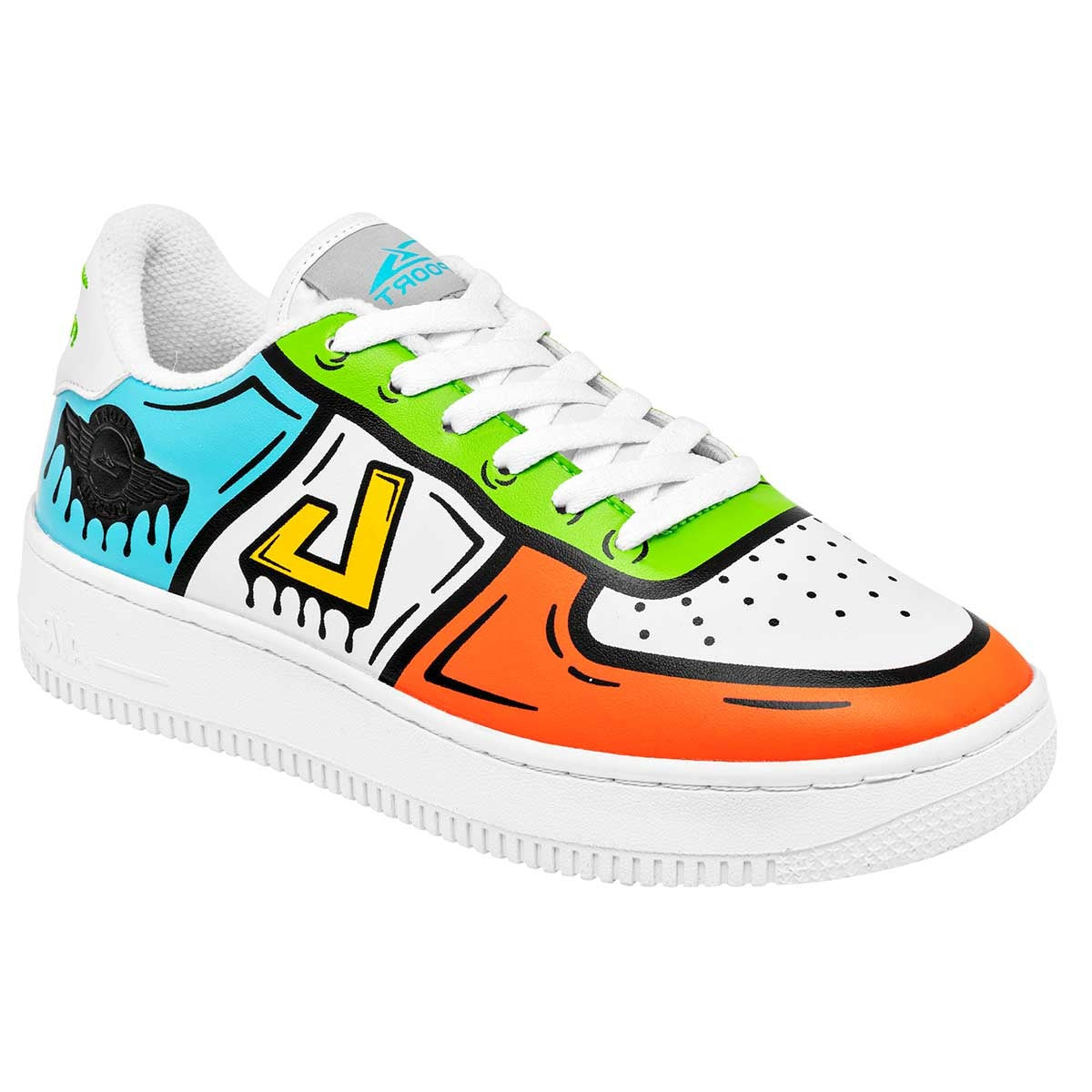 Tenis tipo deportivo Exterior Piel Sintética Color Multicolor Para Hombre De Apoort