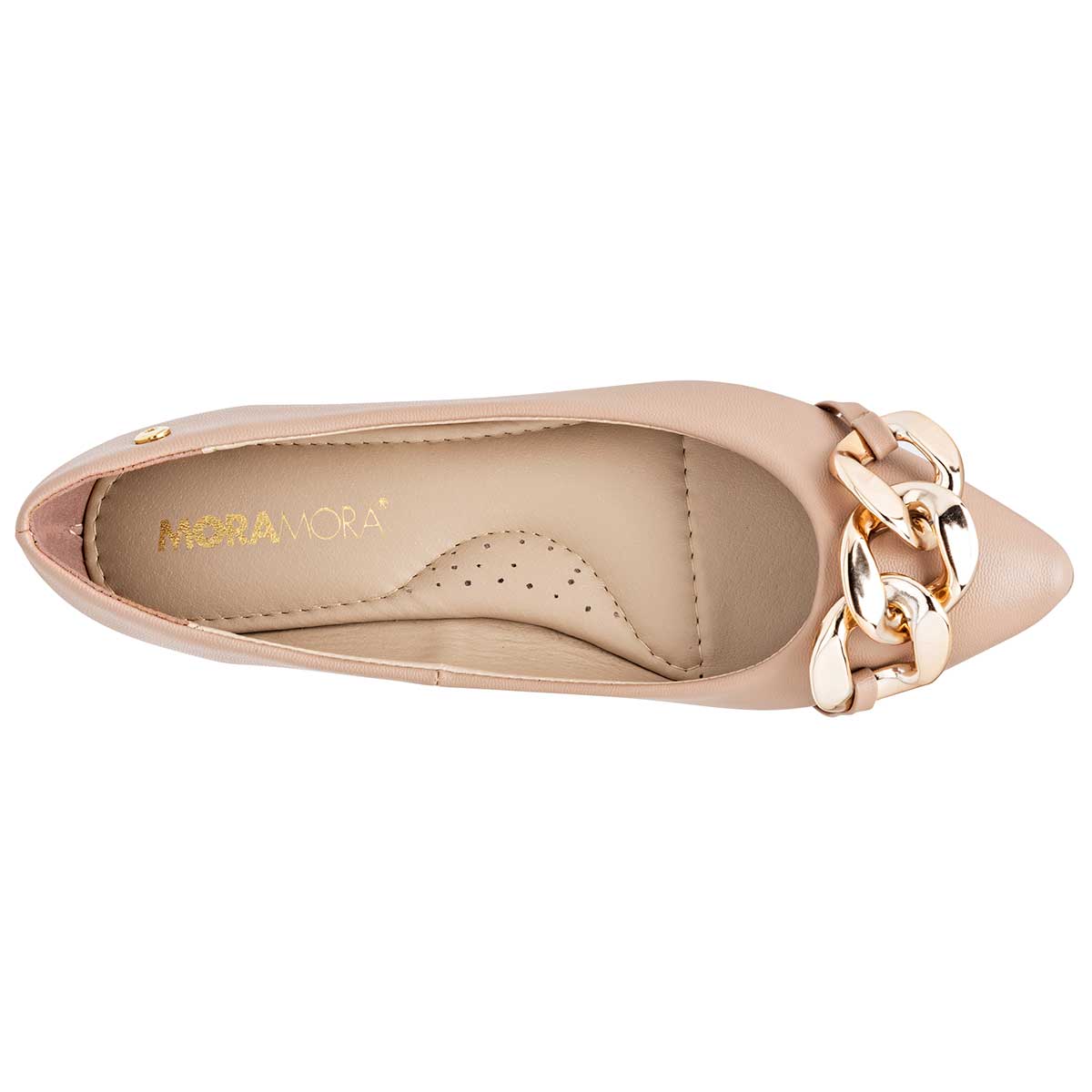 Flats puntales Exterior Piel sintética Color Beige Para Mujer De Moramora