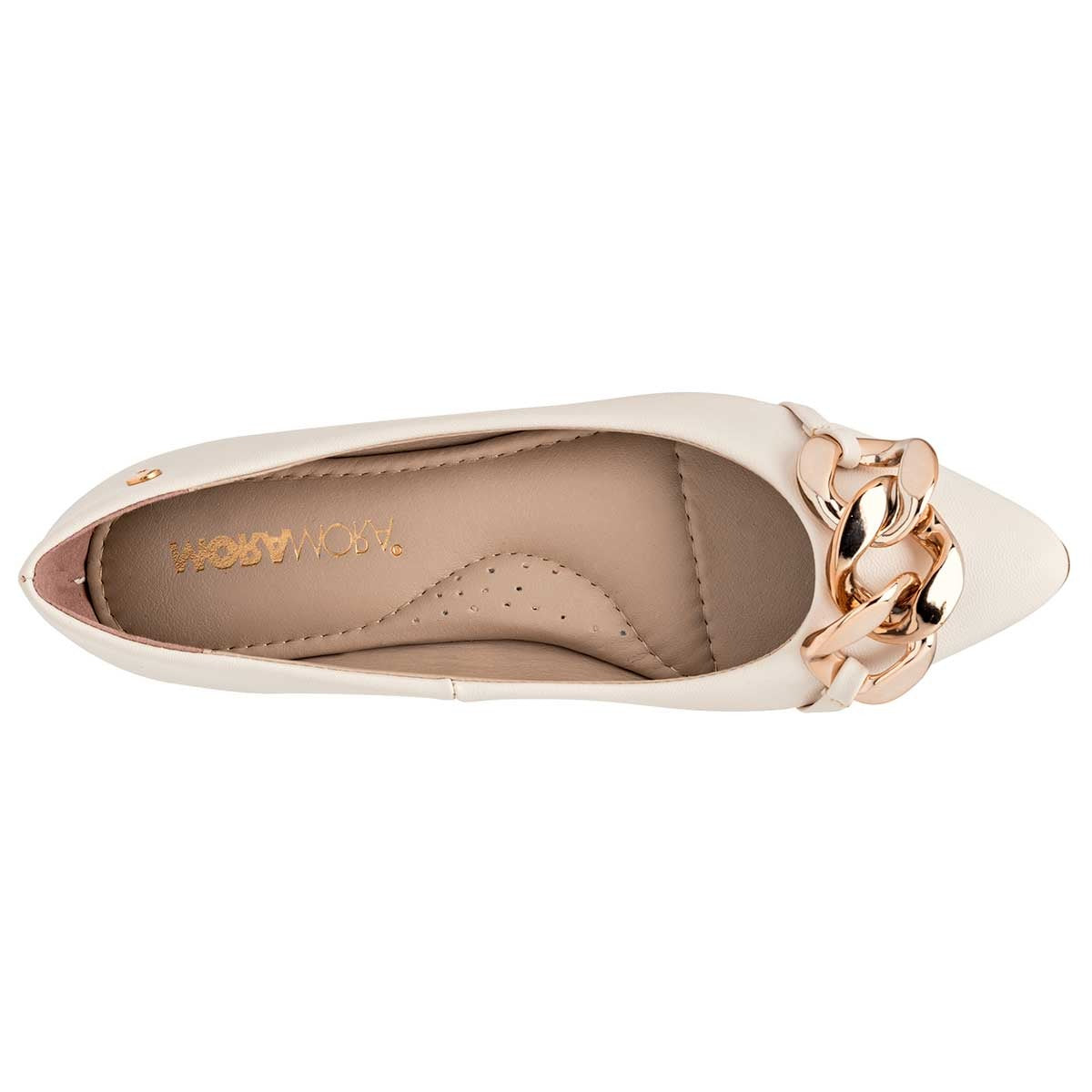 Flats puntales Exterior Piel sintética Color Beige  Para Mujer De Moramora