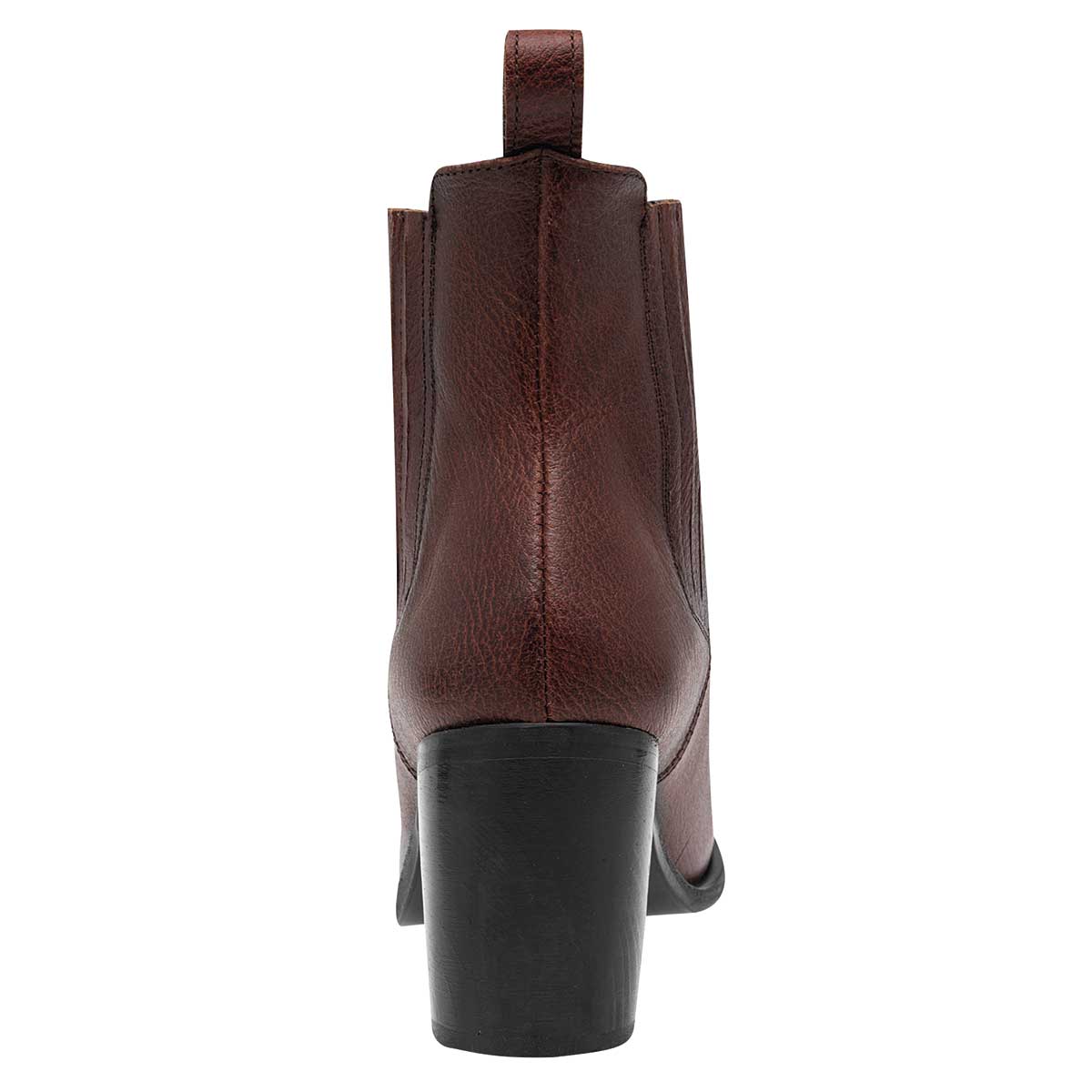 Botín con tacón Exterior Piel Color Café Para Mujer De RBCOLLECTION