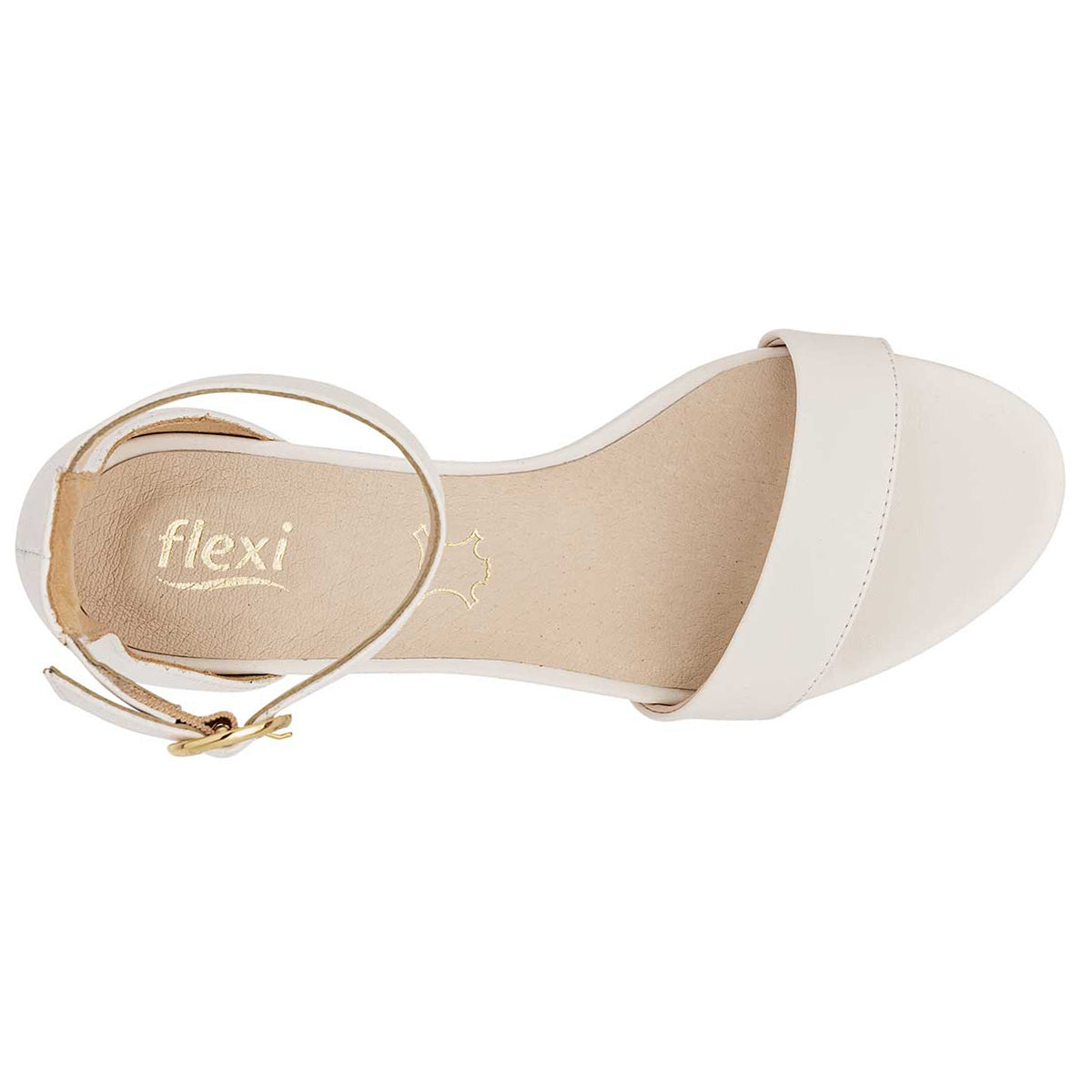 Sandalia con Tacón Exterior Piel sintética Color Blanco Para Mujer De FLEXI