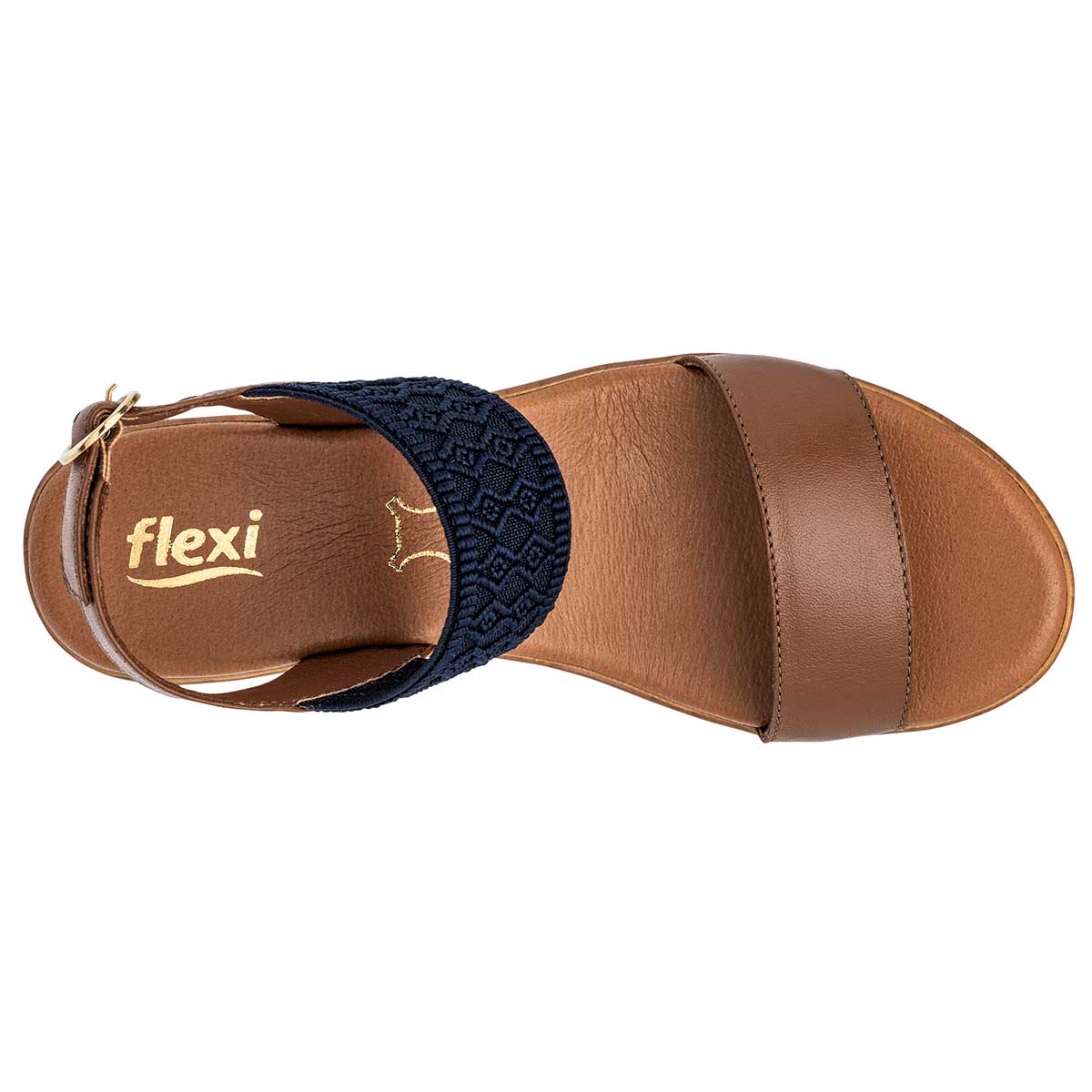 Sandalias con plataforma Exterior Piel Color Camel Para Mujer De FLEXI