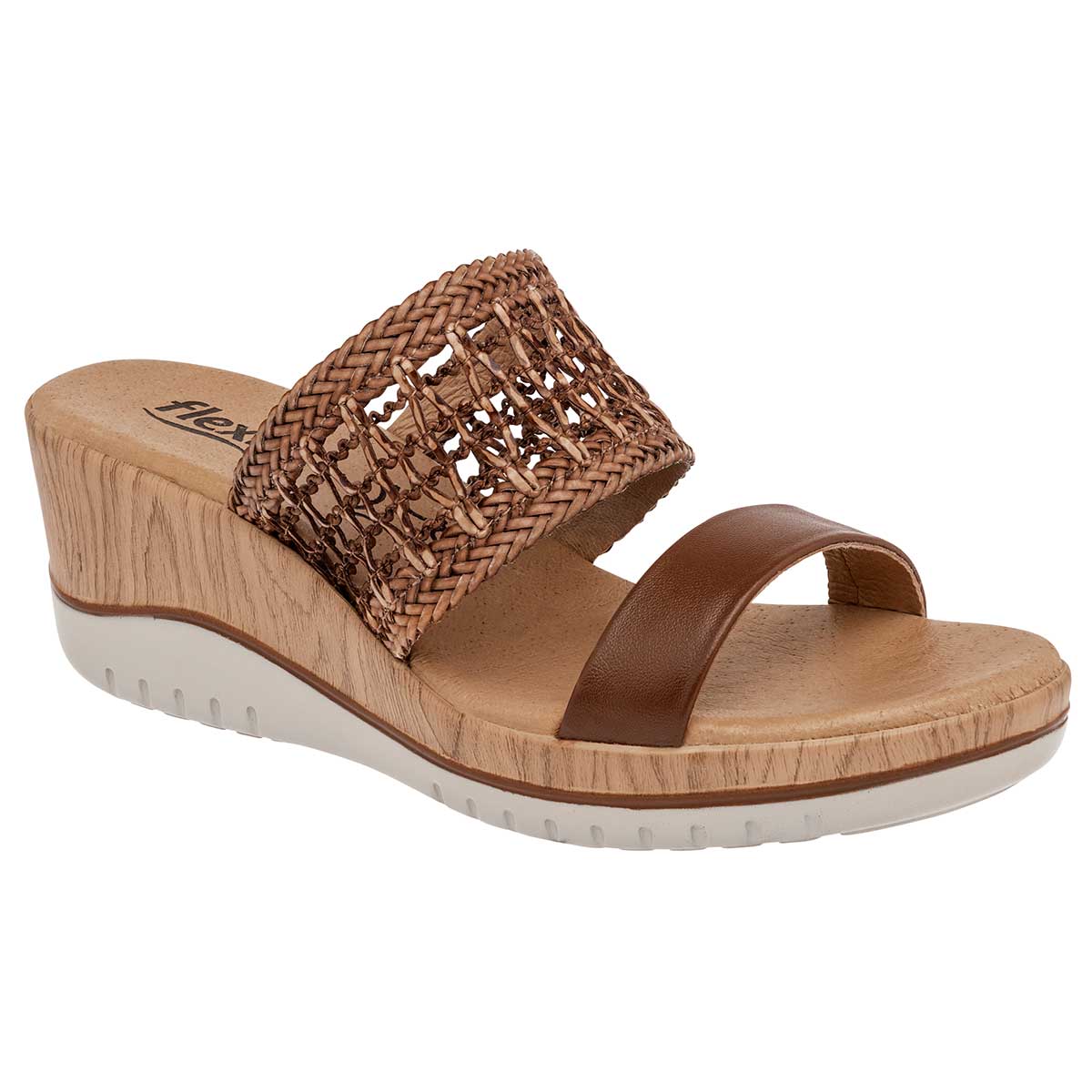 Sandalias con plataforma Exterior Piel Color Café Para Mujer De FLEXI