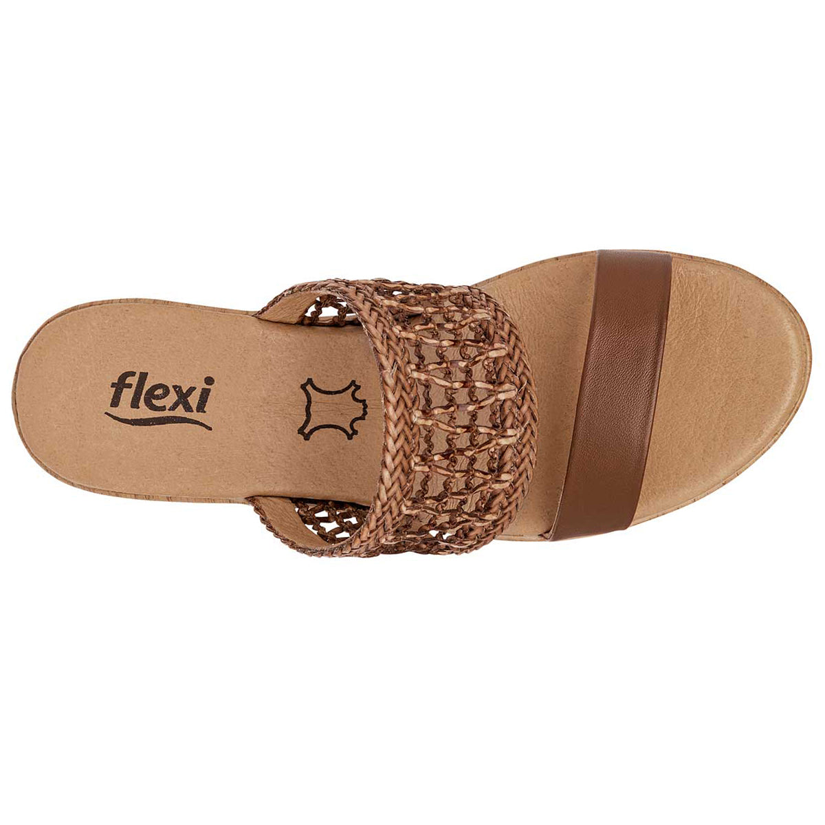 Sandalias con plataforma Exterior Piel Color Café Para Mujer De FLEXI