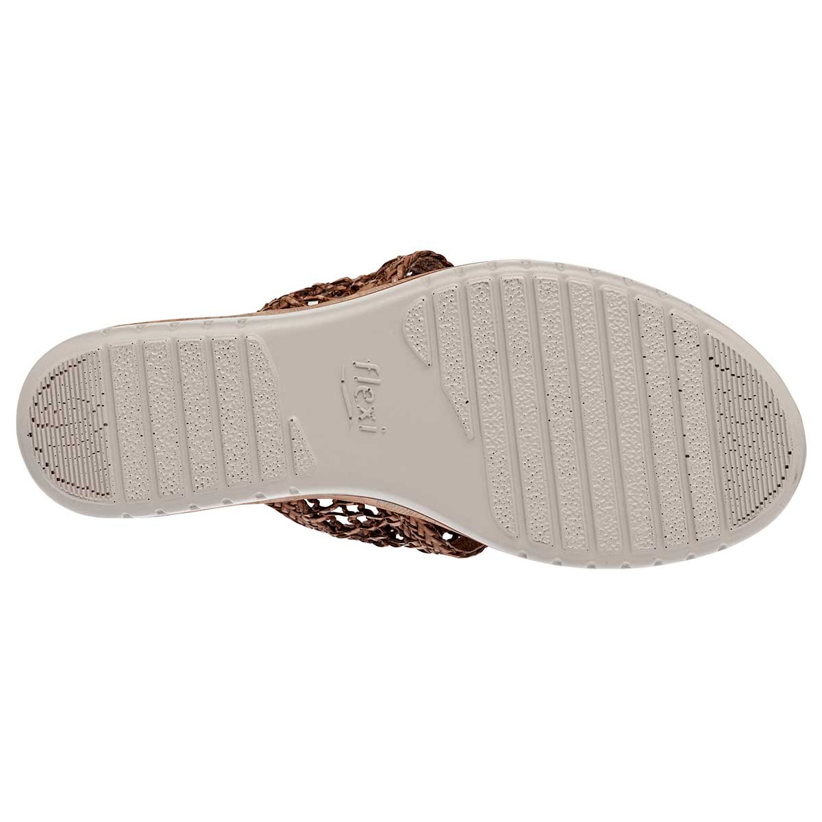 Sandalias con plataforma Exterior Piel Color Café Para Mujer De FLEXI