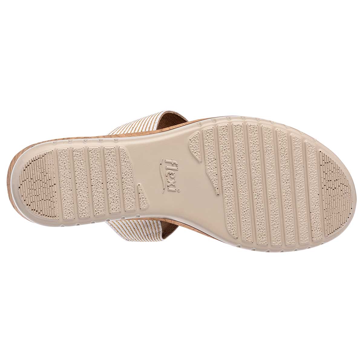 Sandalias con plataforma Exterior Textil Color Blanco Oro Para Mujer De FLEXI