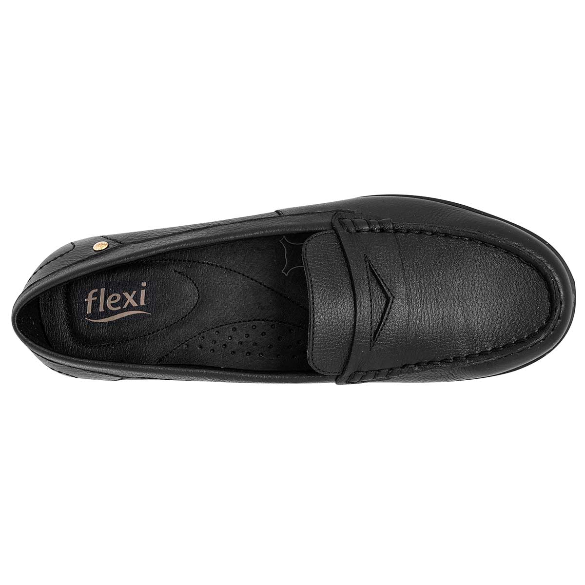 Mocasines Exterior Piel Color Negro Para Mujer  De Flexi