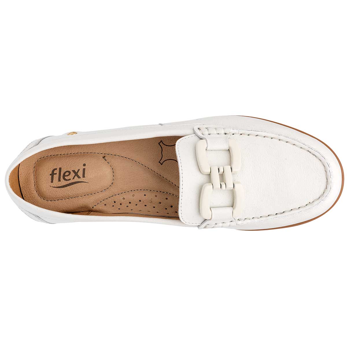 Mocasines Exterior Piel Color Blanco Para Mujer  De Flexi