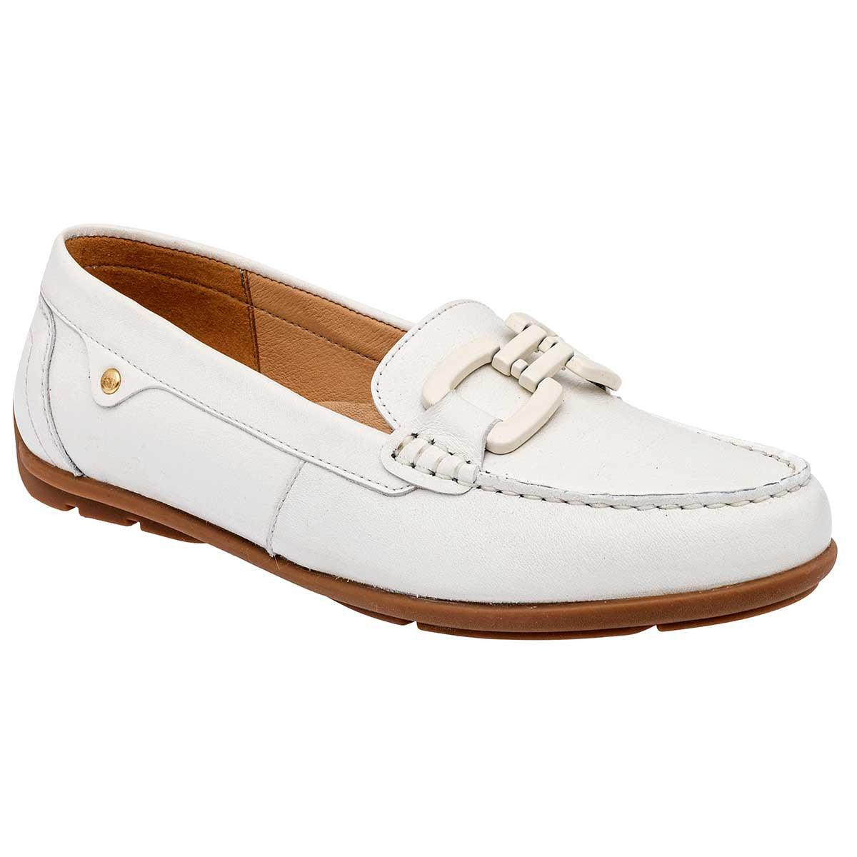 Mocasines Exterior Piel Color Blanco Para Mujer  De Flexi