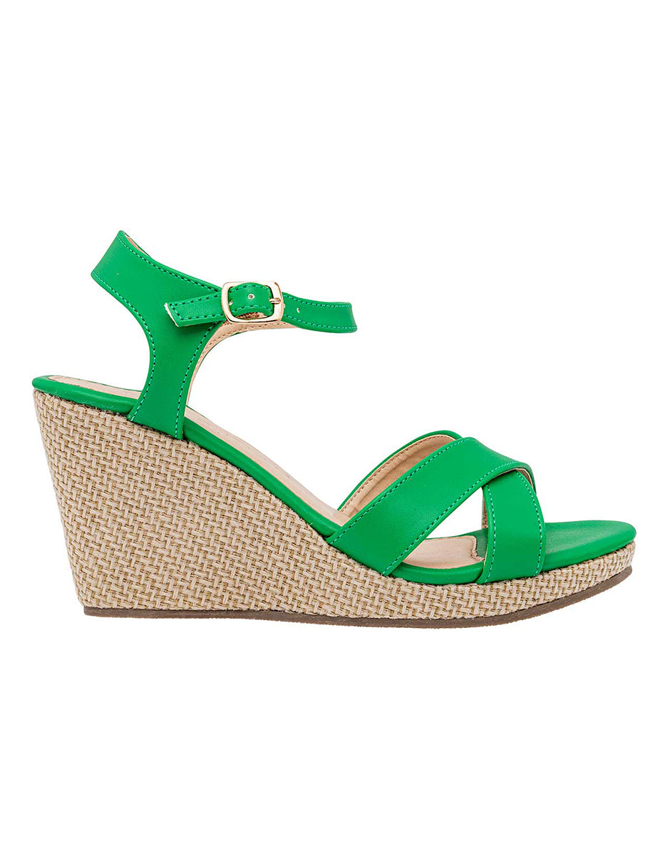 Sandalias con plataforma Exterior Piel sintética Color Verde Para Mujer De RBCOLLECTION