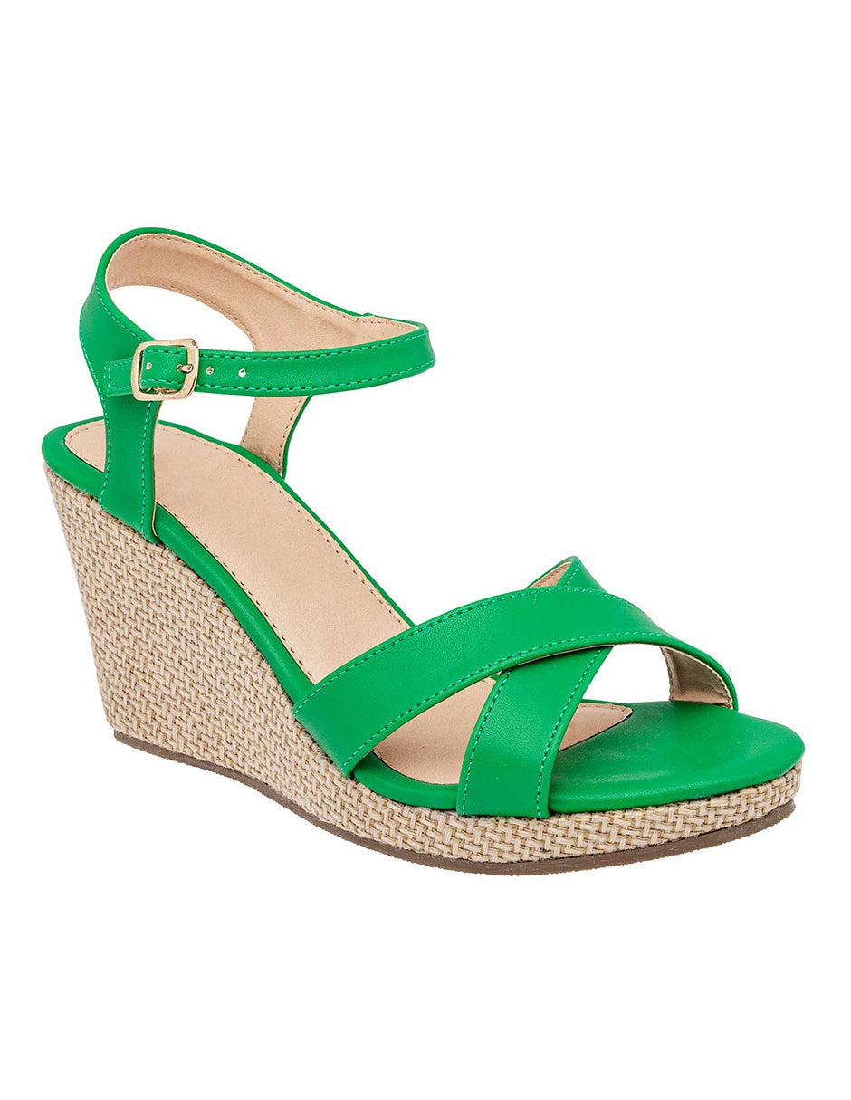 Sandalias con plataforma Exterior Piel sintética Color Verde Para Mujer De RBCOLLECTION