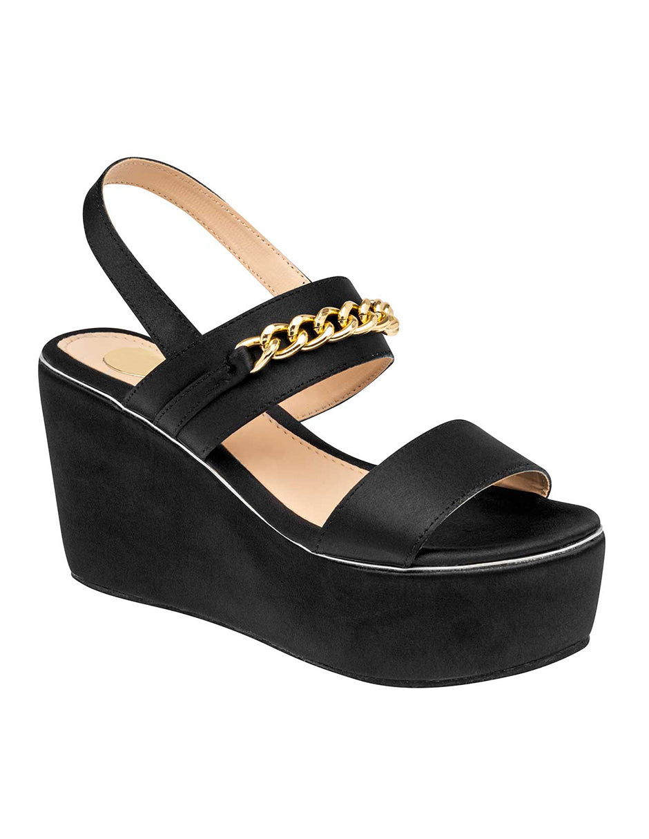 Sandalias con plataforma Exterior Piel sintética Color Negro Para Mujer De RBCOLLECTION