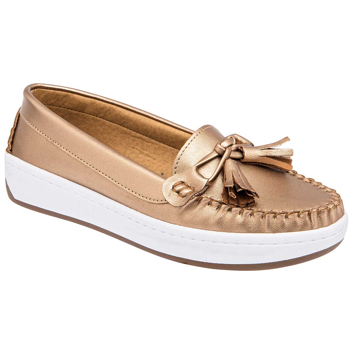 Zapato Oxfords Exterior Sintético Color Oro Para Mujer De Been Class