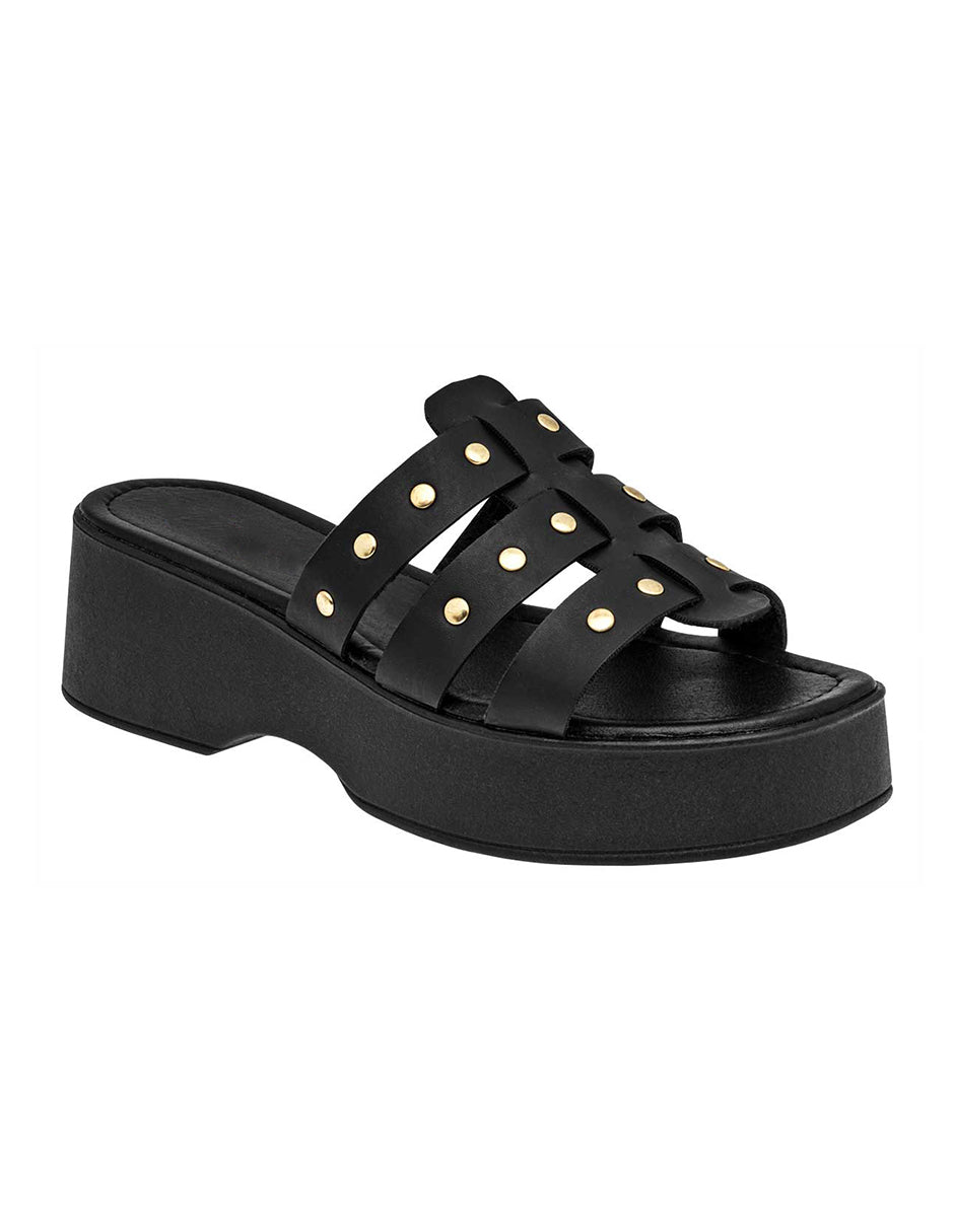 Sandalias con plataforma Exterior Piel sintética Color Negro Para Mujer De RBCOLLECTION