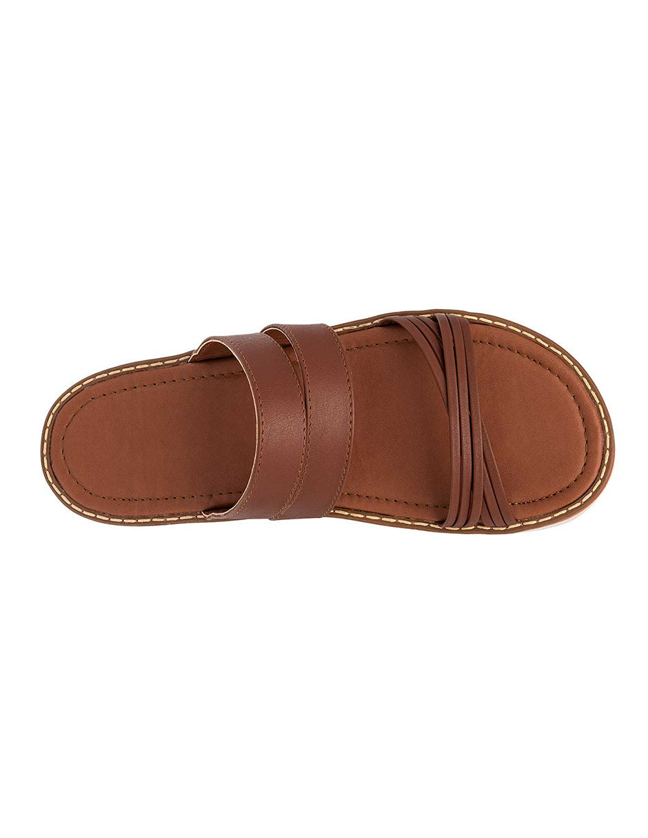 Sandalias de piso Exterior Piel sintética Color Café Para Mujer De RBCOLLECTION