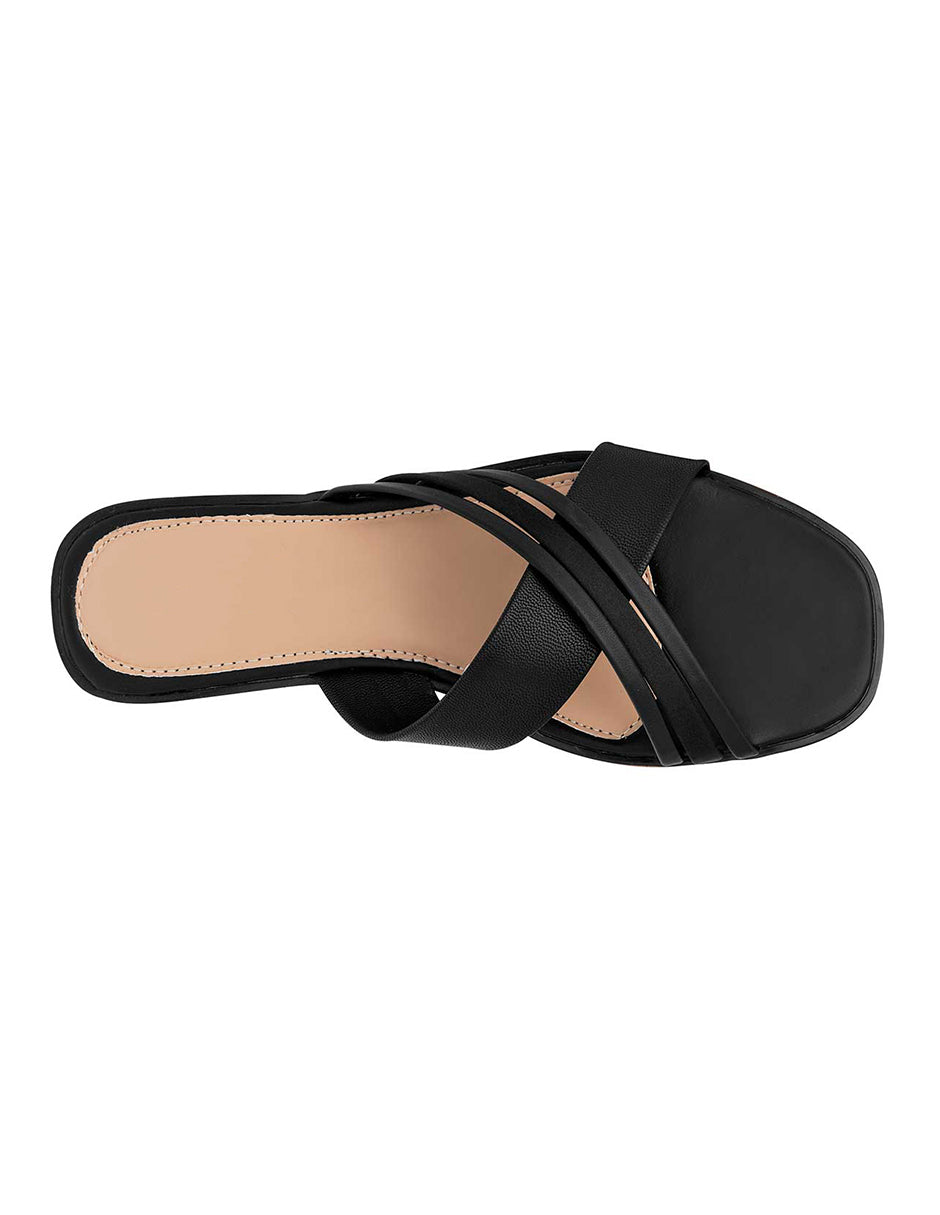 Sandalias de piso Exterior Piel sintética Color Negro Para Mujer De RBCOLLECTION