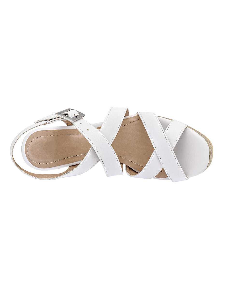 Sandalias con plataforma Exterior Piel sintética Color Blanco Para Mujer De RBCOLLECTION