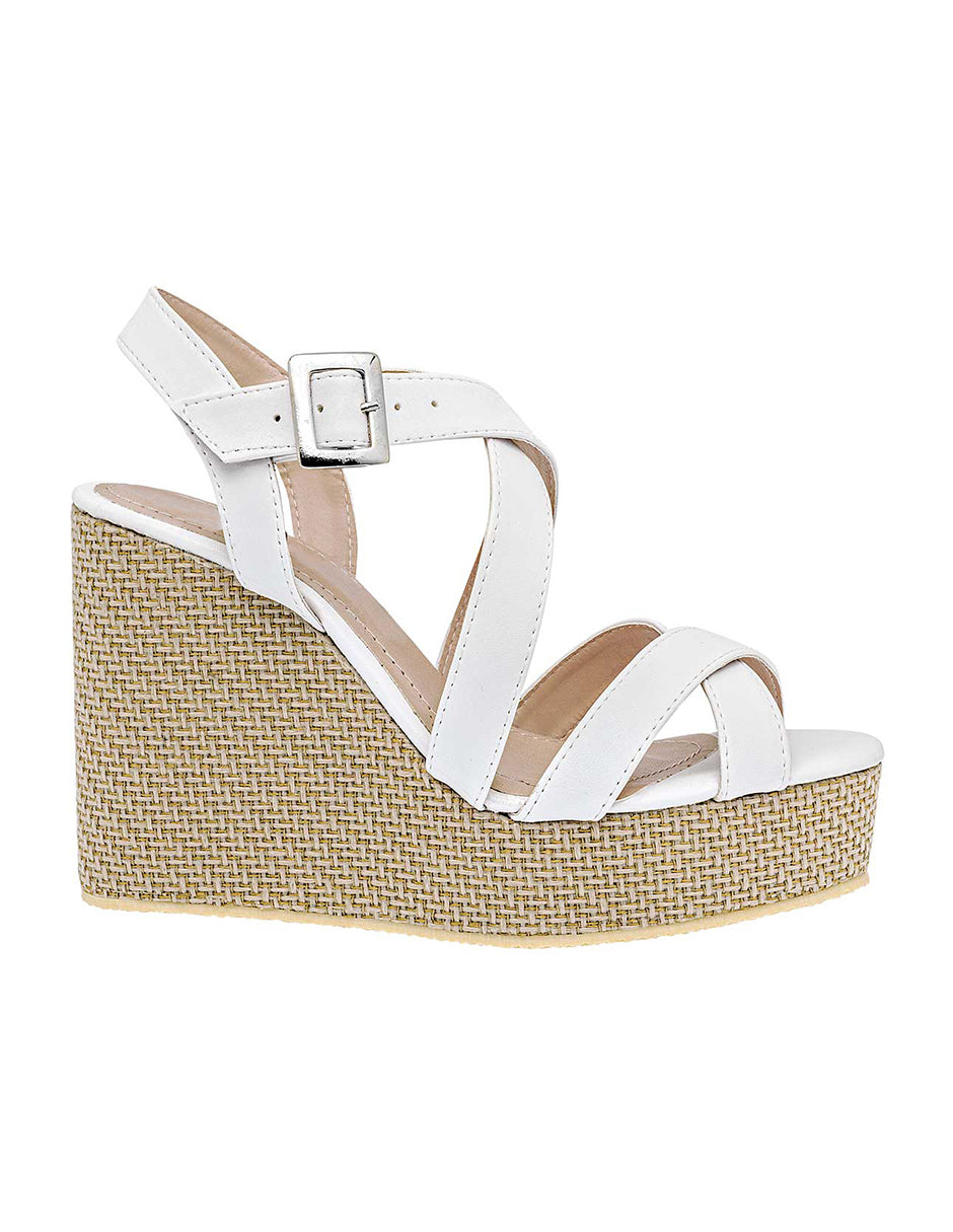 Sandalias con plataforma Exterior Piel sintética Color Blanco Para Mujer De RBCOLLECTION