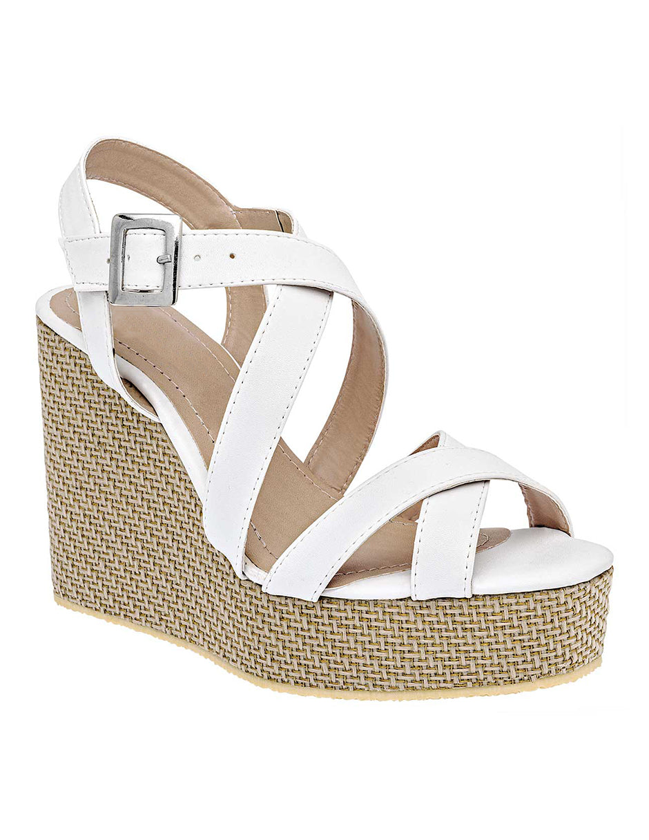 Sandalias con plataforma Exterior Piel sintética Color Blanco Para Mujer De RBCOLLECTION