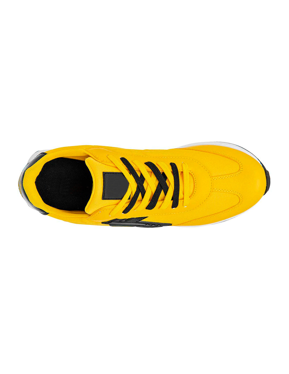 Tenis Tipo deportivo Exterior Sintético Color Amarillo Con Negro Para Hombre De RBCOLLECTION