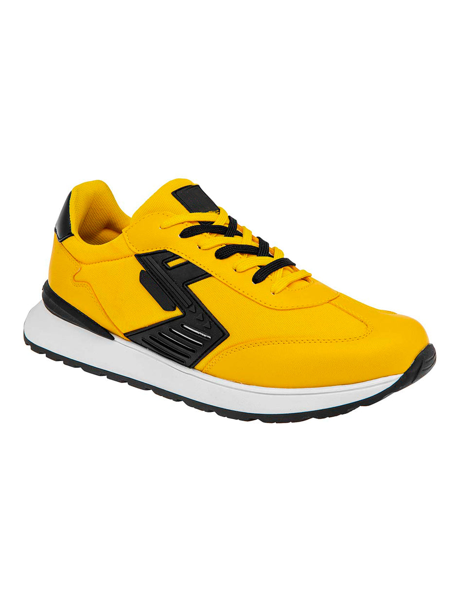 Tenis Tipo deportivo Exterior Sintético Color Amarillo Con Negro Para Hombre De RBCOLLECTION