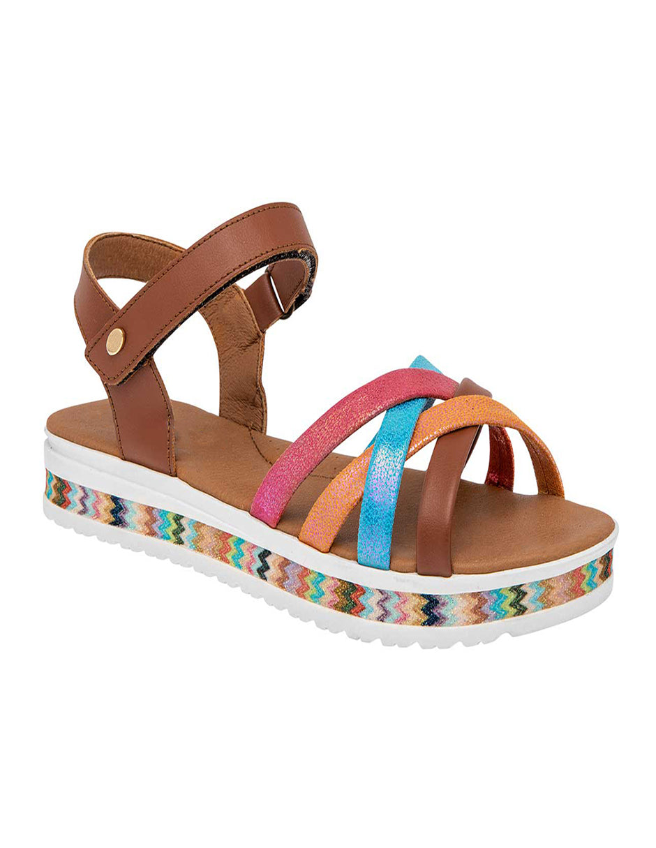 Sandalias de piso Exterior Piel sintética Color Camel Para Mujer De RBCOLLECTION