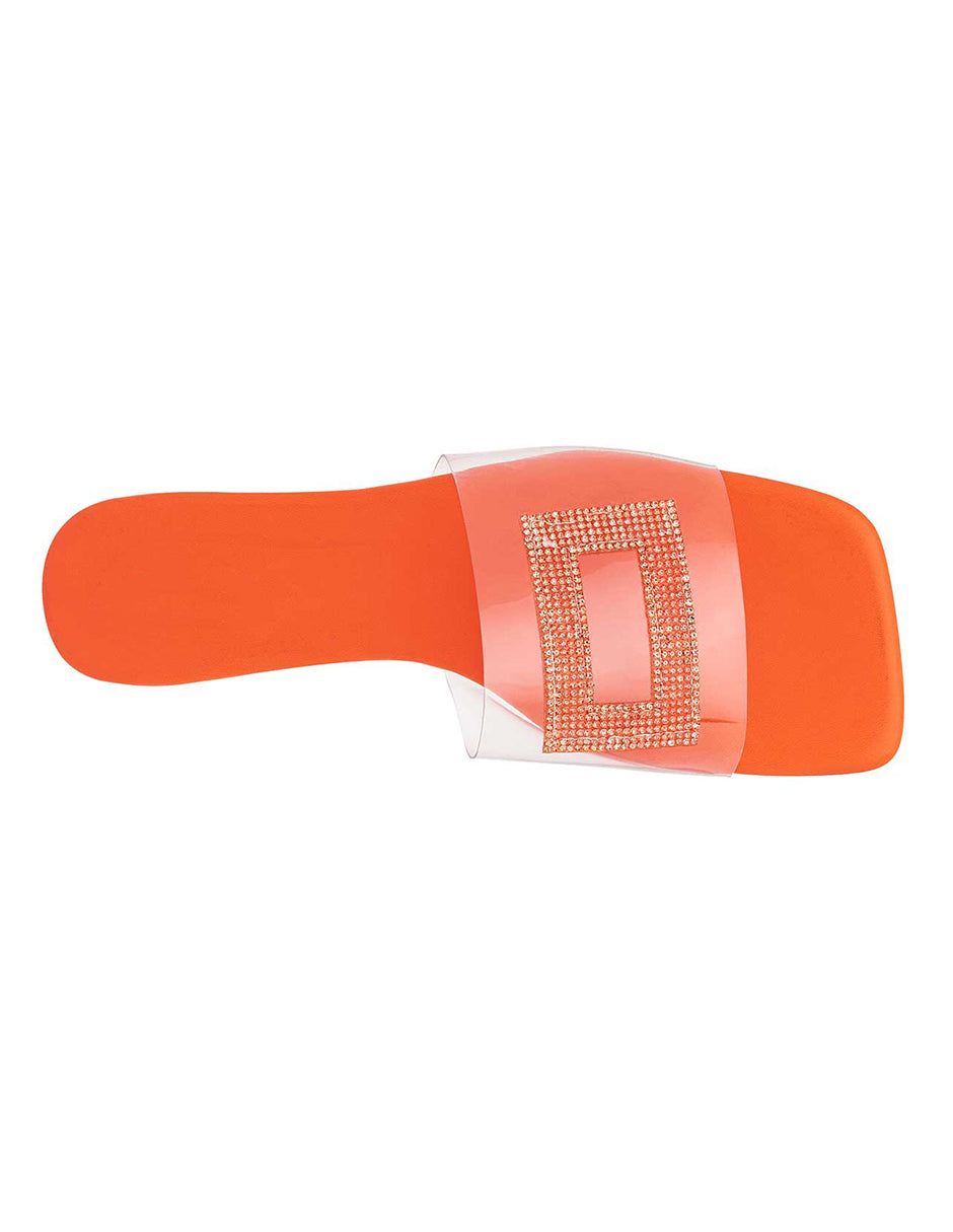 Sandalias de piso Exterior Sintético Color Naranja Para Mujer De RBBASICS