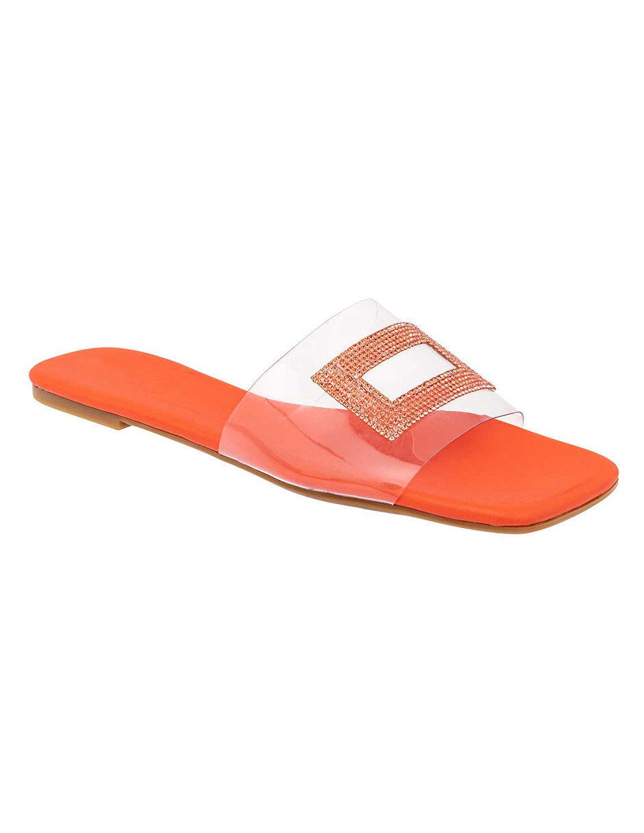 Sandalias de piso Exterior Sintético Color Naranja Para Mujer De RBBASICS