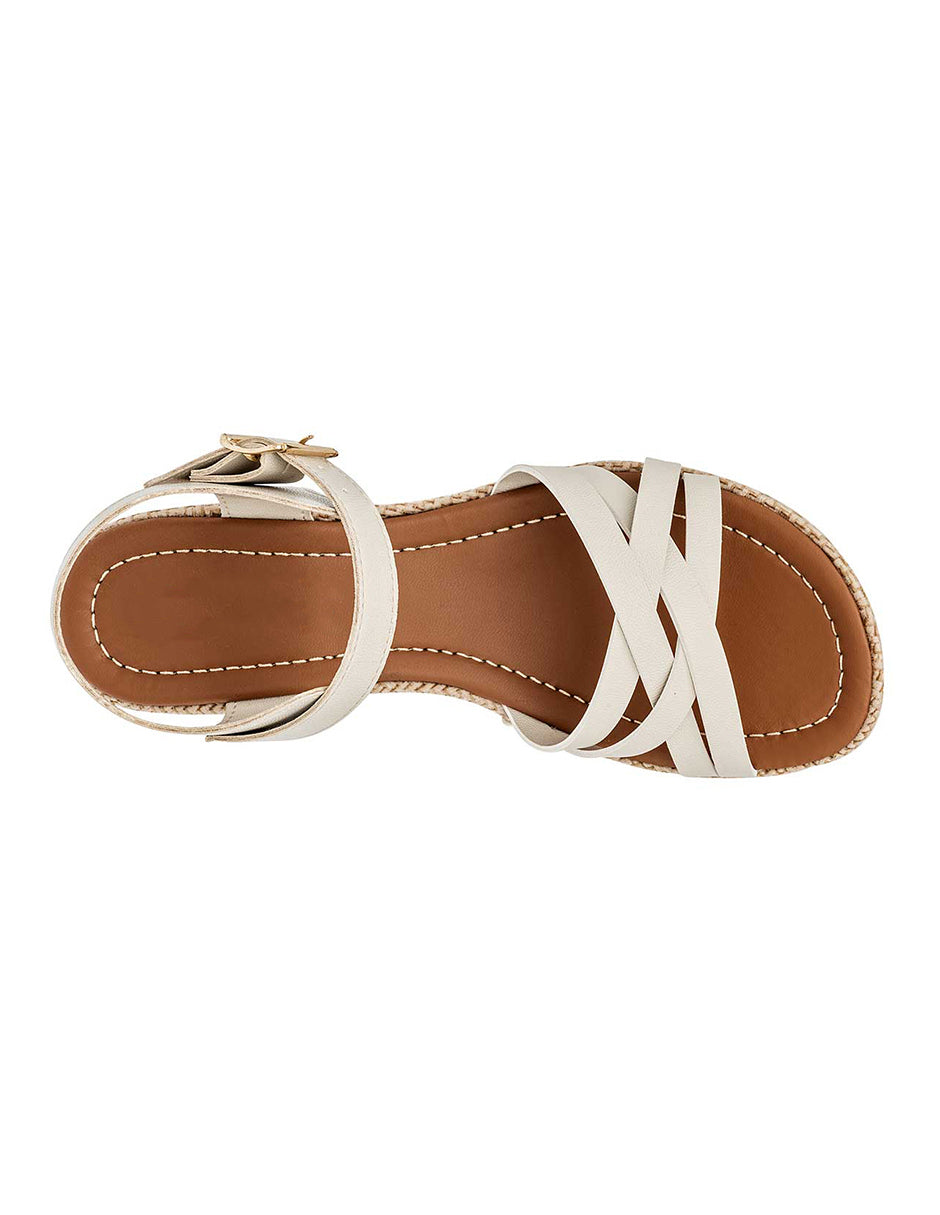 Sandalias con plataforma Exterior Piel sintética Color Beige  Para Mujer De RBCOLLECTION