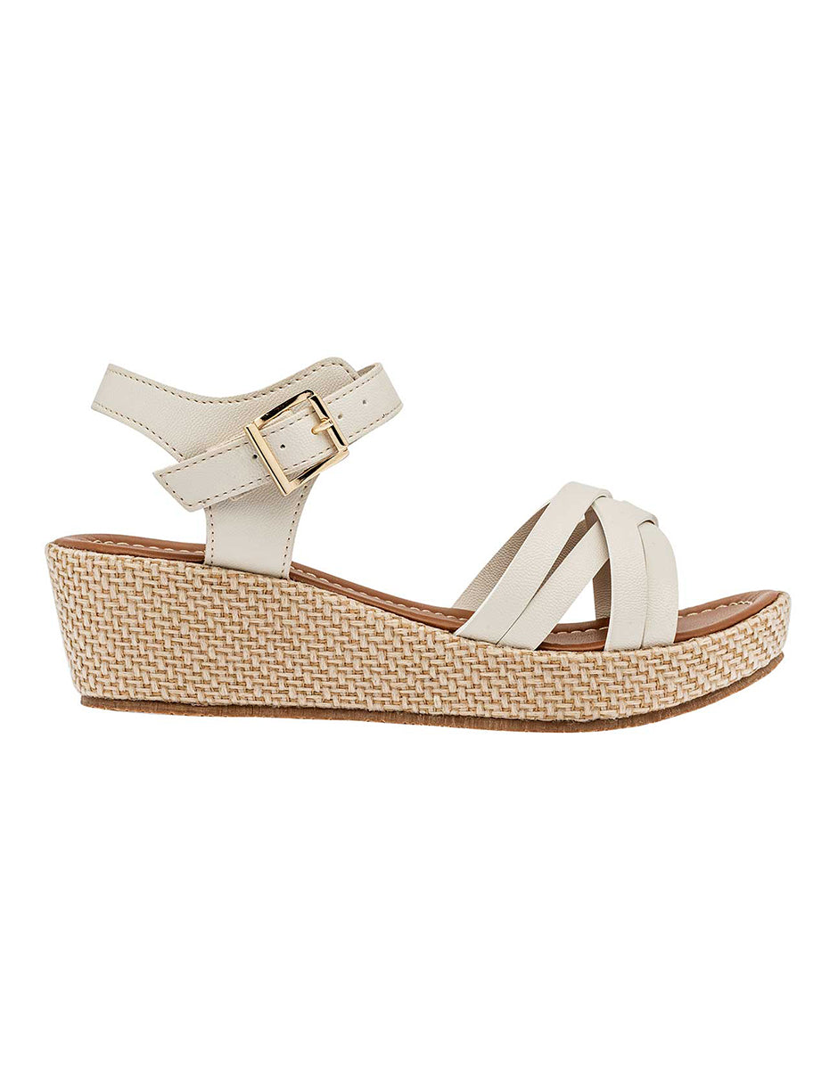 Sandalias con plataforma Exterior Piel sintética Color Beige  Para Mujer De RBCOLLECTION