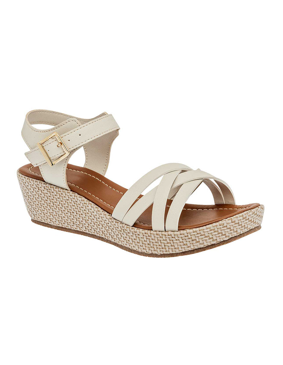 Sandalias con plataforma Exterior Piel sintética Color Beige  Para Mujer De RBCOLLECTION