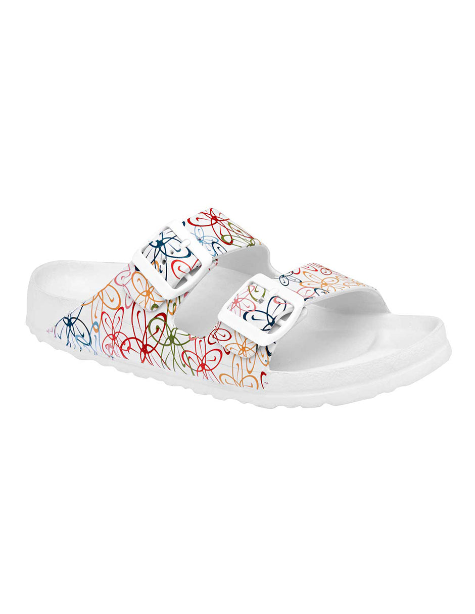 Sandalias de piso Exterior Sintético Color Blanco Para Mujer De RBBASICS