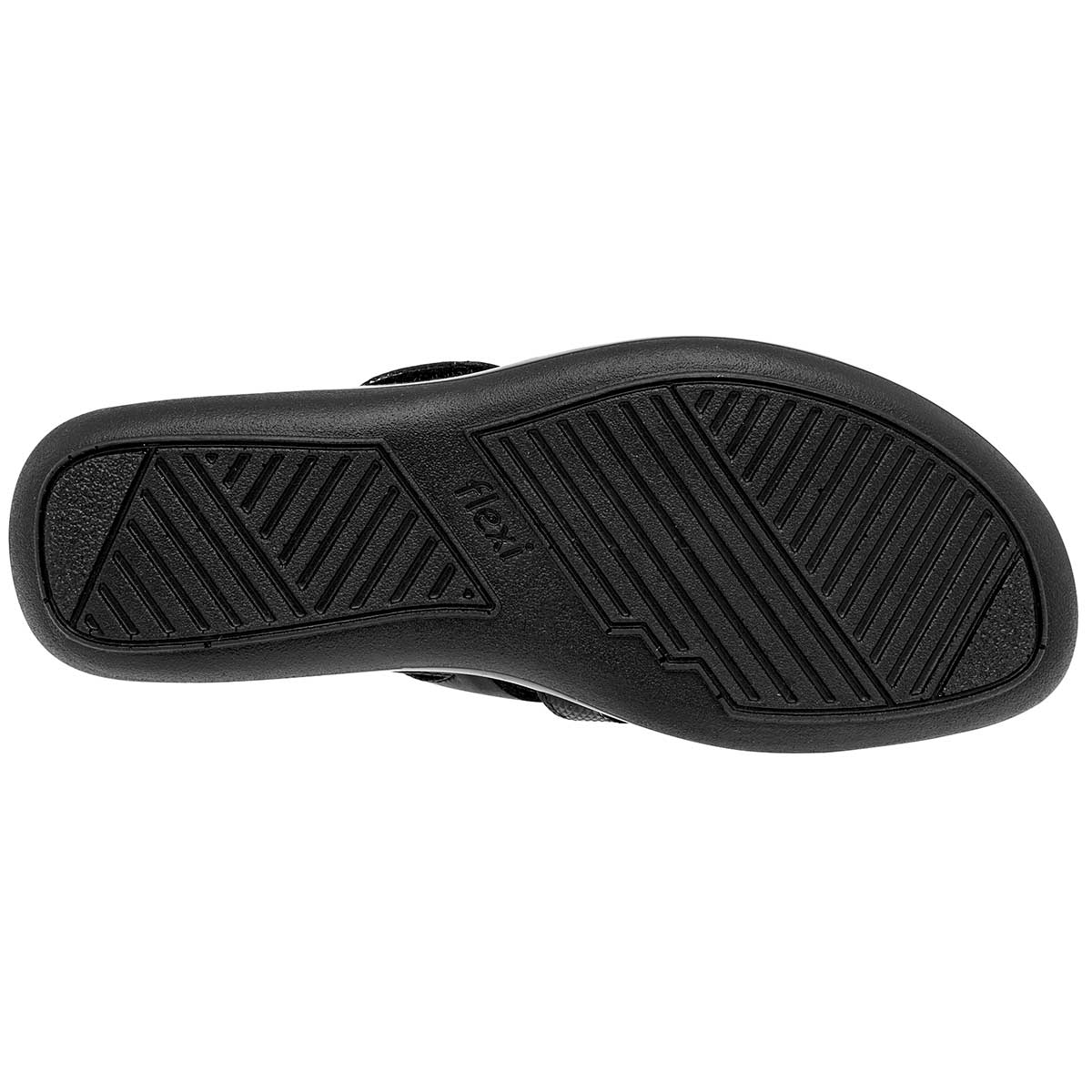 Sandalias de piso Exterior Piel Color Negro Para Mujer De FLEXI