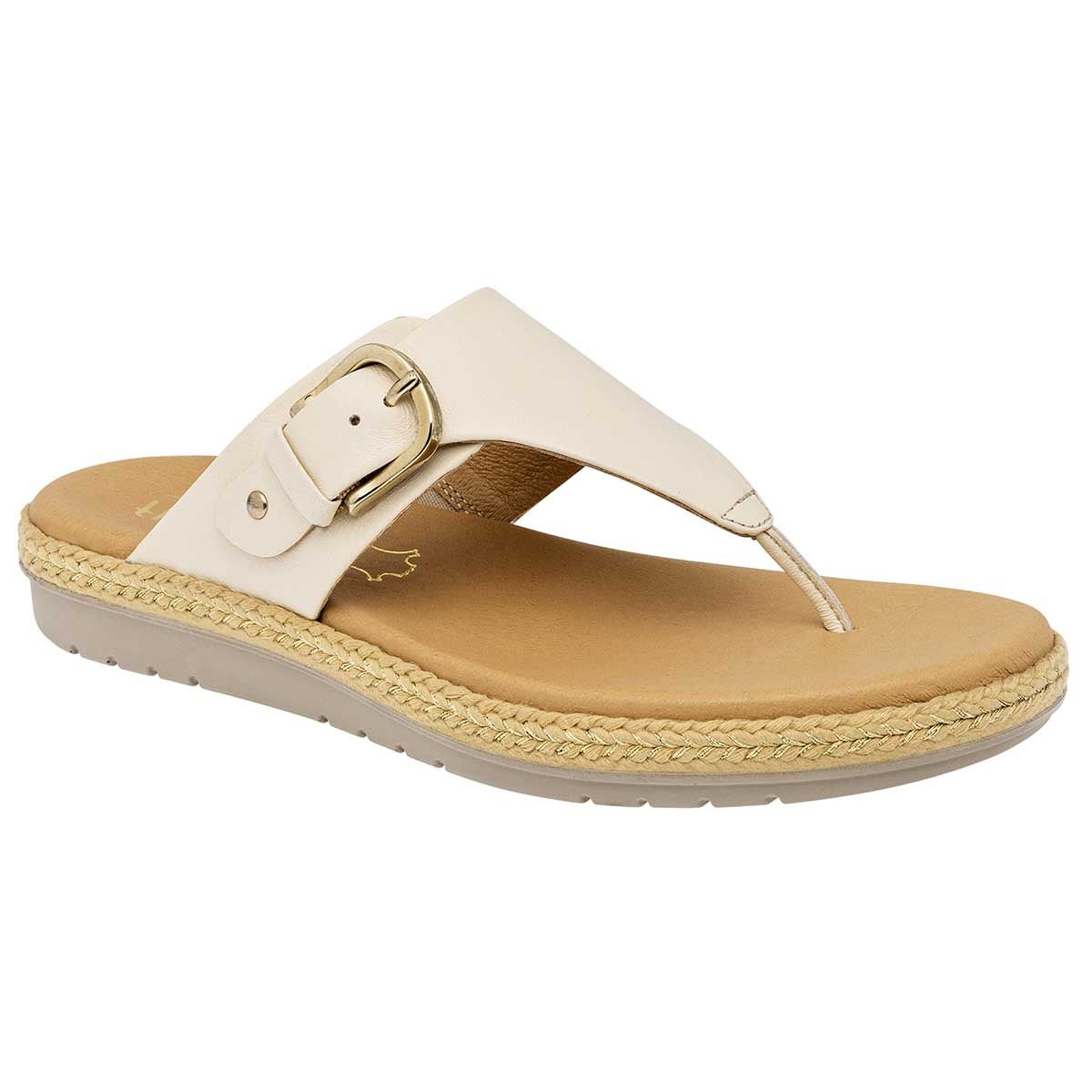 Sandalias de piso Exterior Piel Color Beige  Para Mujer De FLEXI