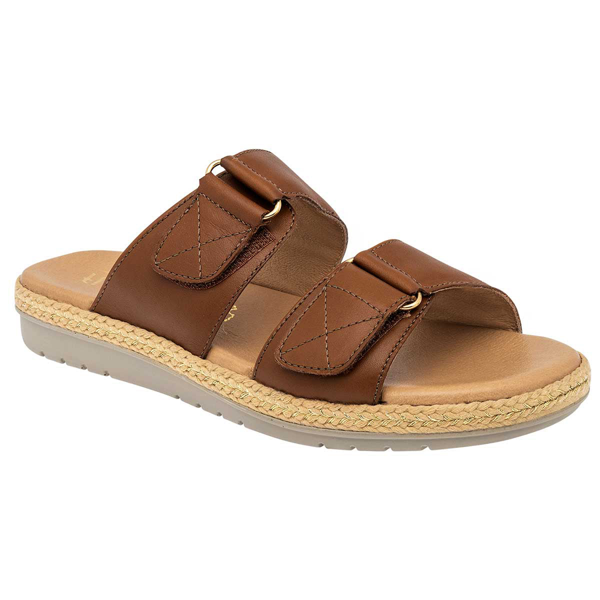 Sandalias de piso Exterior Piel Color Camel Para Mujer De FLEXI