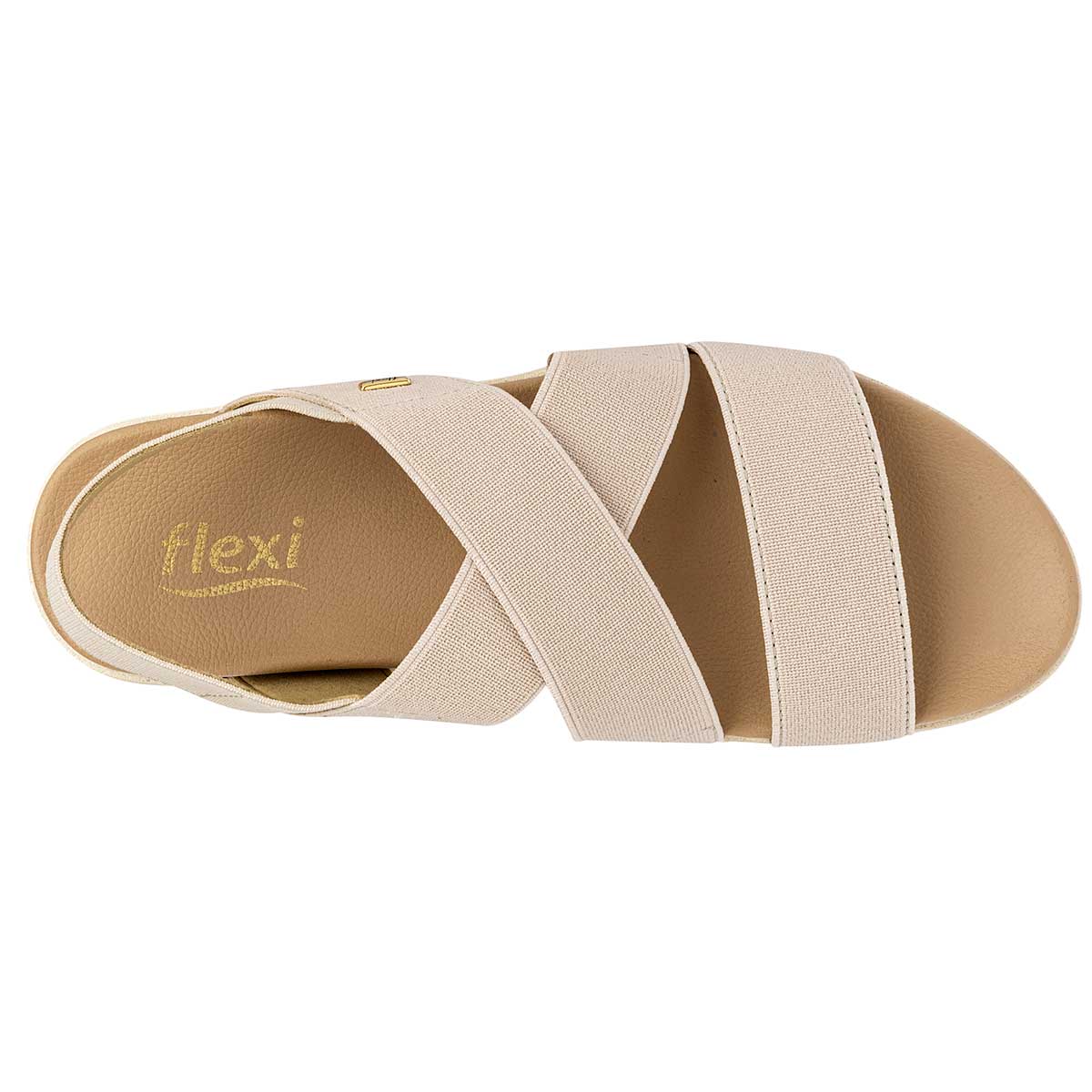 Sandalias de piso Exterior Textil Color Beige  Para Mujer De FLEXI